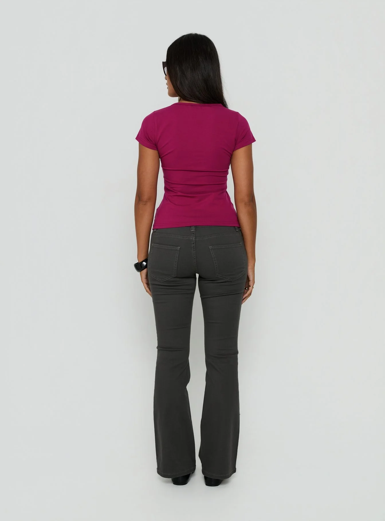 Trust Fund Low Rise Bootleg Cargo Pants Charcoal