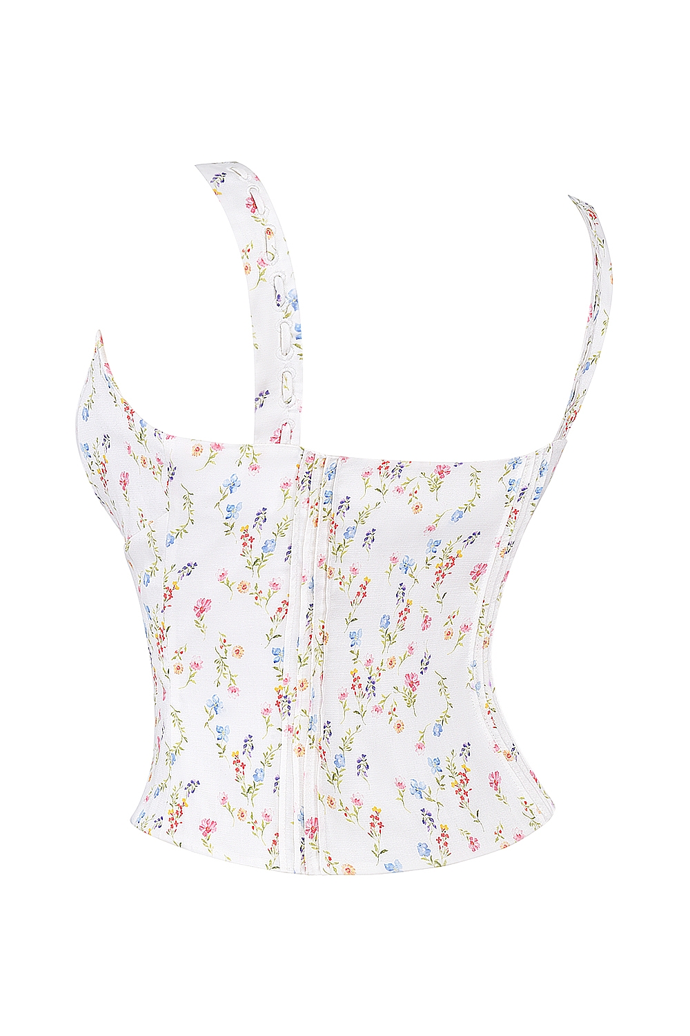 White Posy Print Top