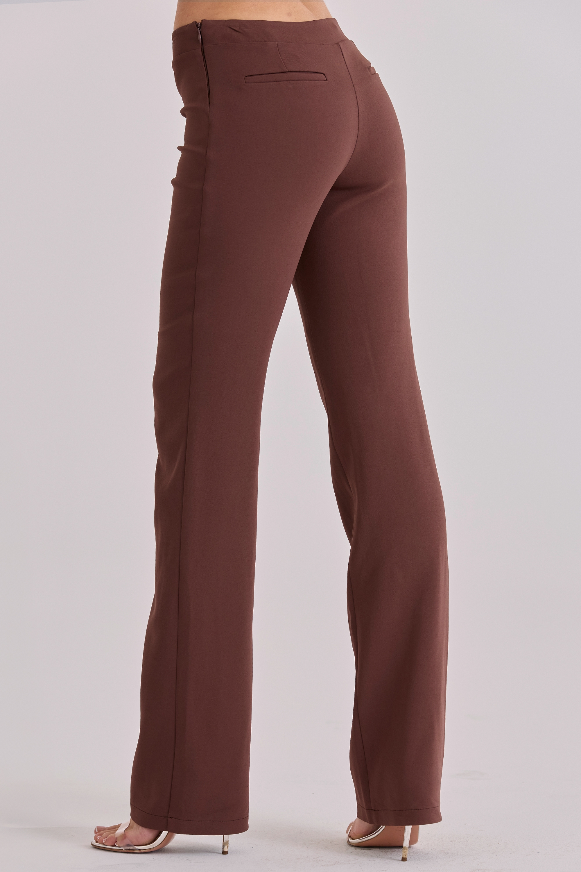 Espresso Brown Straight Leg Trousers