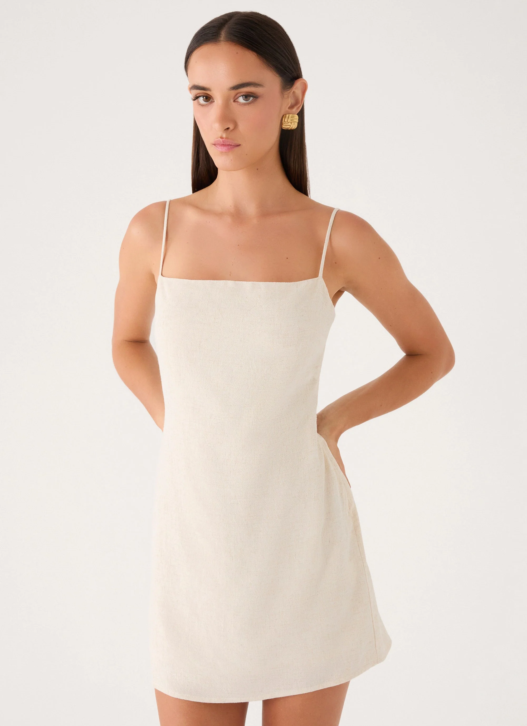 Bailee Mini Dress - Oatmeal - luluinthesky
