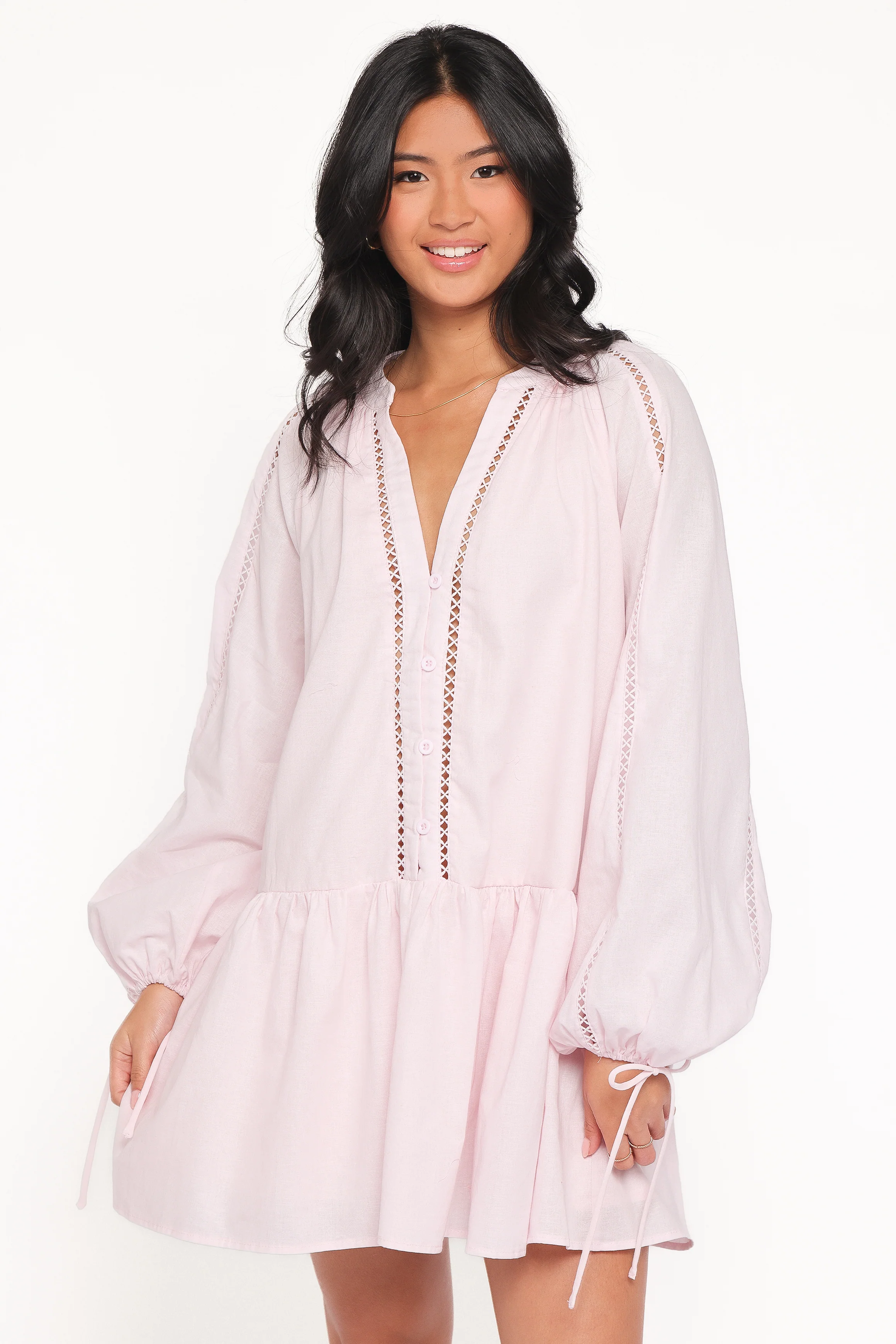 Hart Long Sleeve Mini Dress - Pink