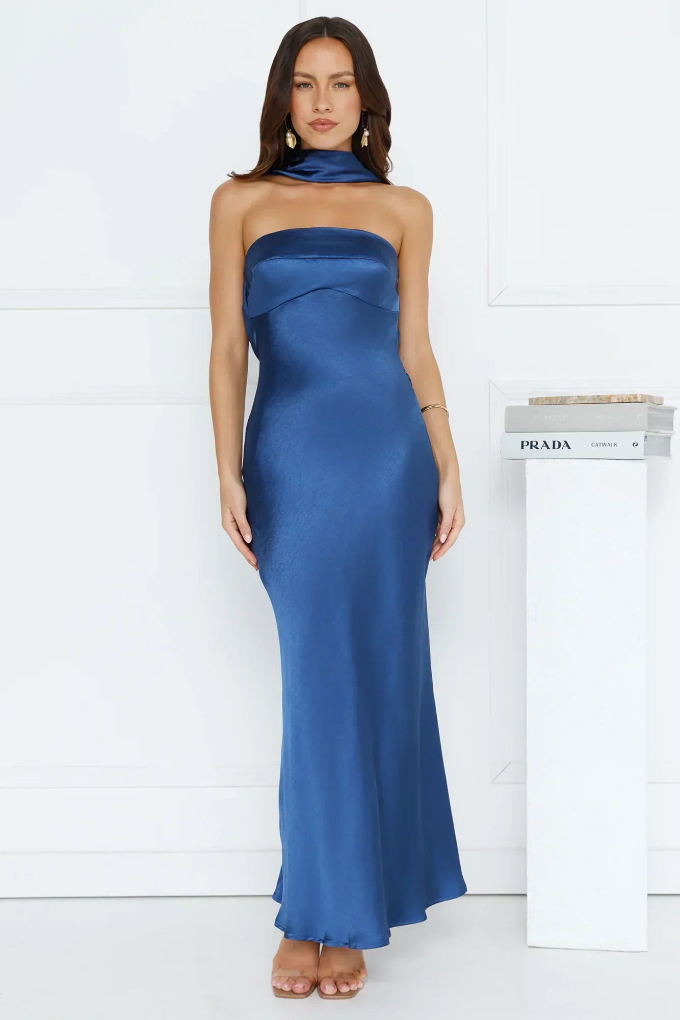 Precious Pearl Satin Maxi Dress
