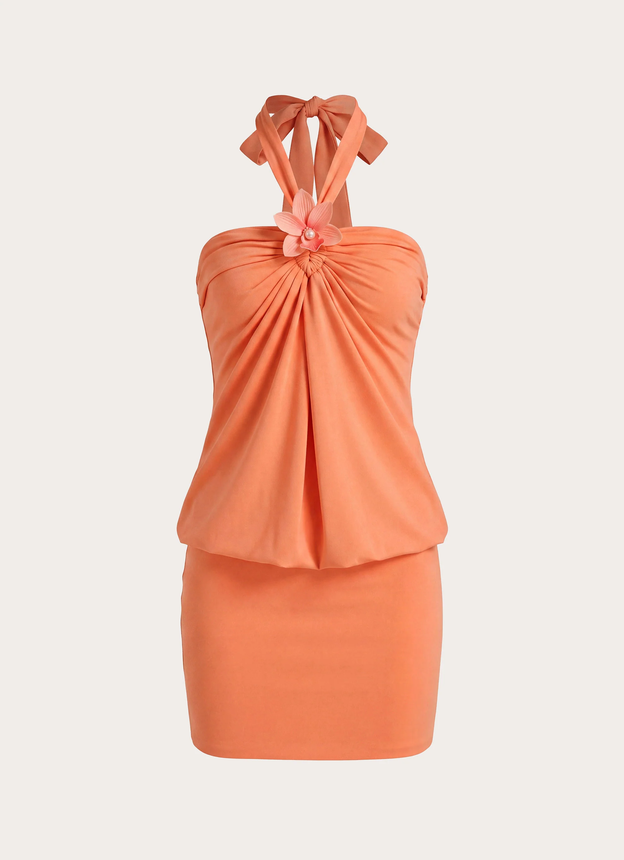 Marimae Halter Mini Dress - Apricot