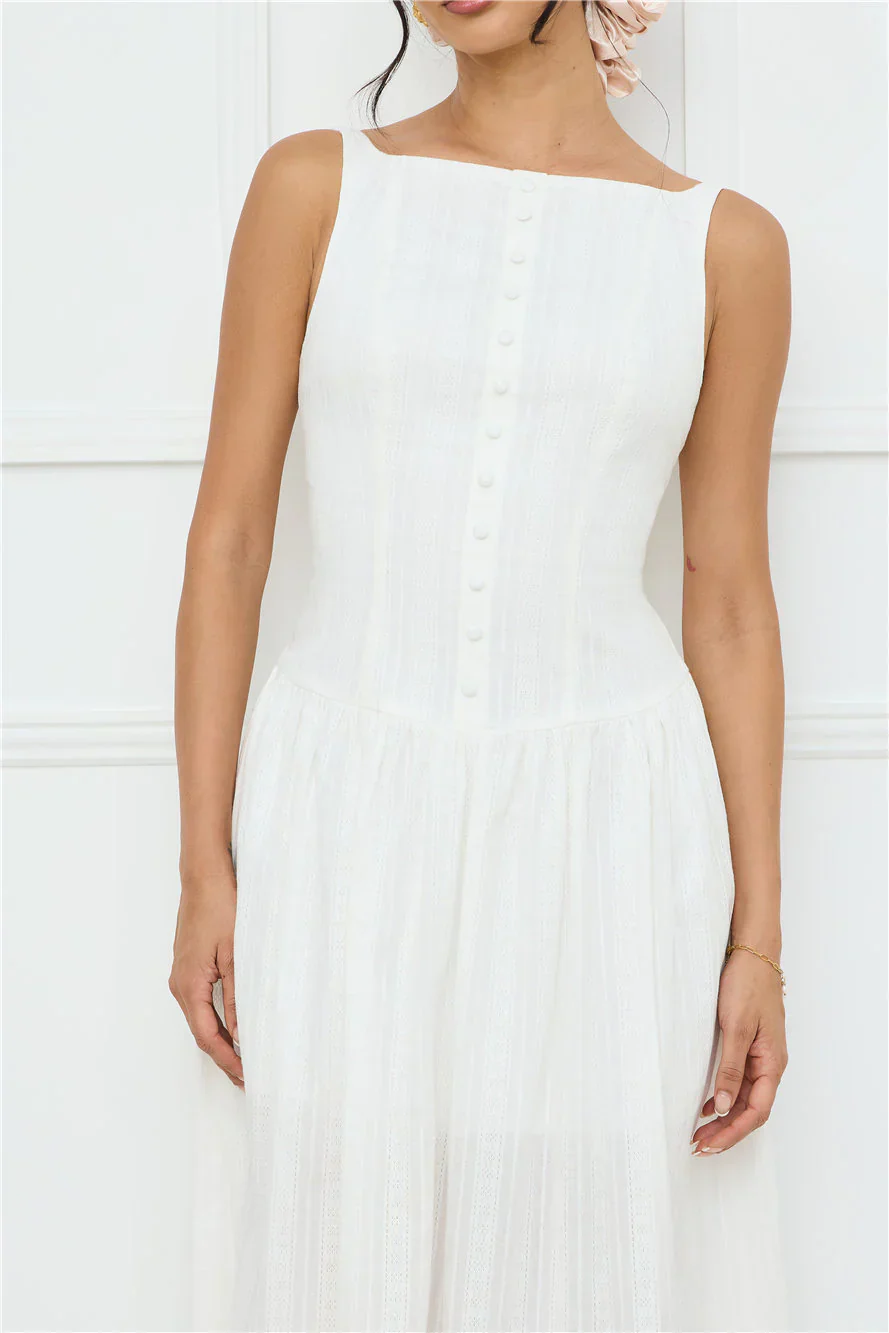 Serene Nights Maxi Dress White - luluinthesky