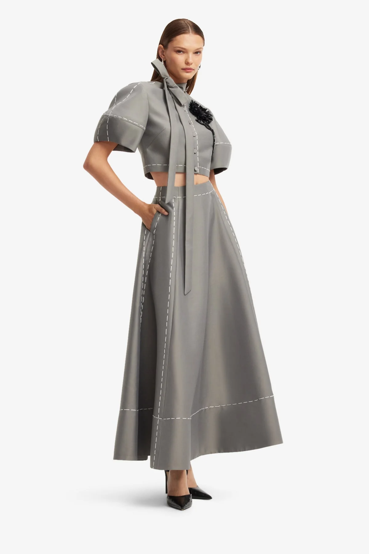 Elina Maxi Skirt - Steel