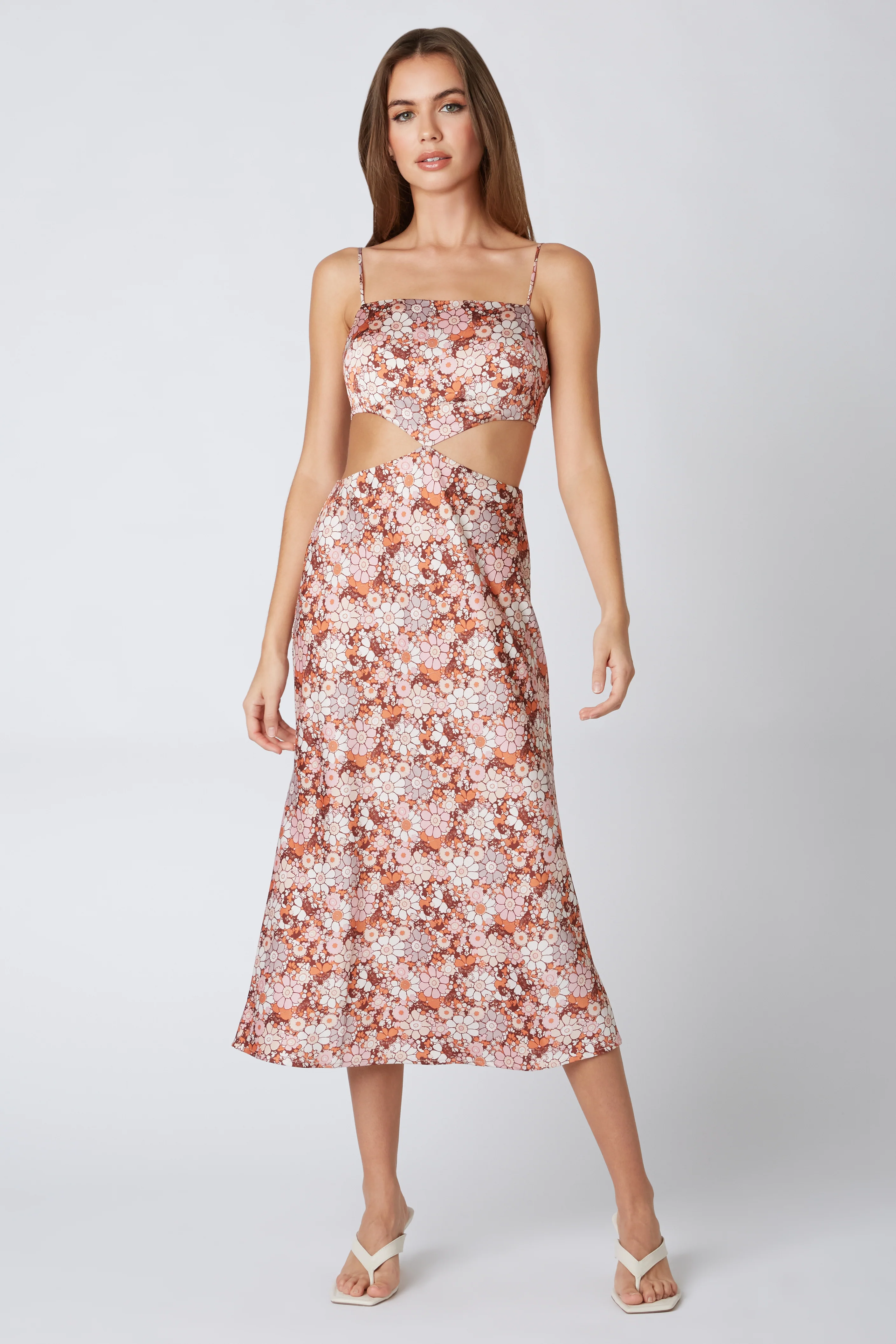 Retro Cut Out Midi Dress