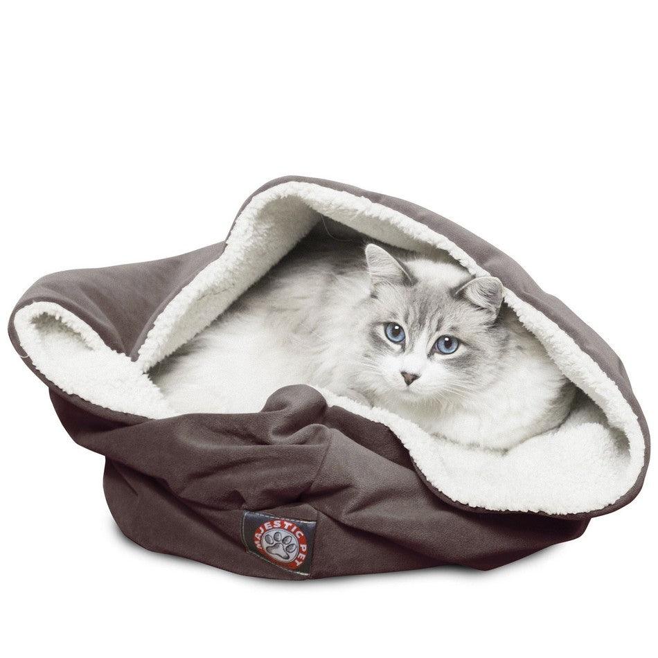 Suede Burrow Cat Bed