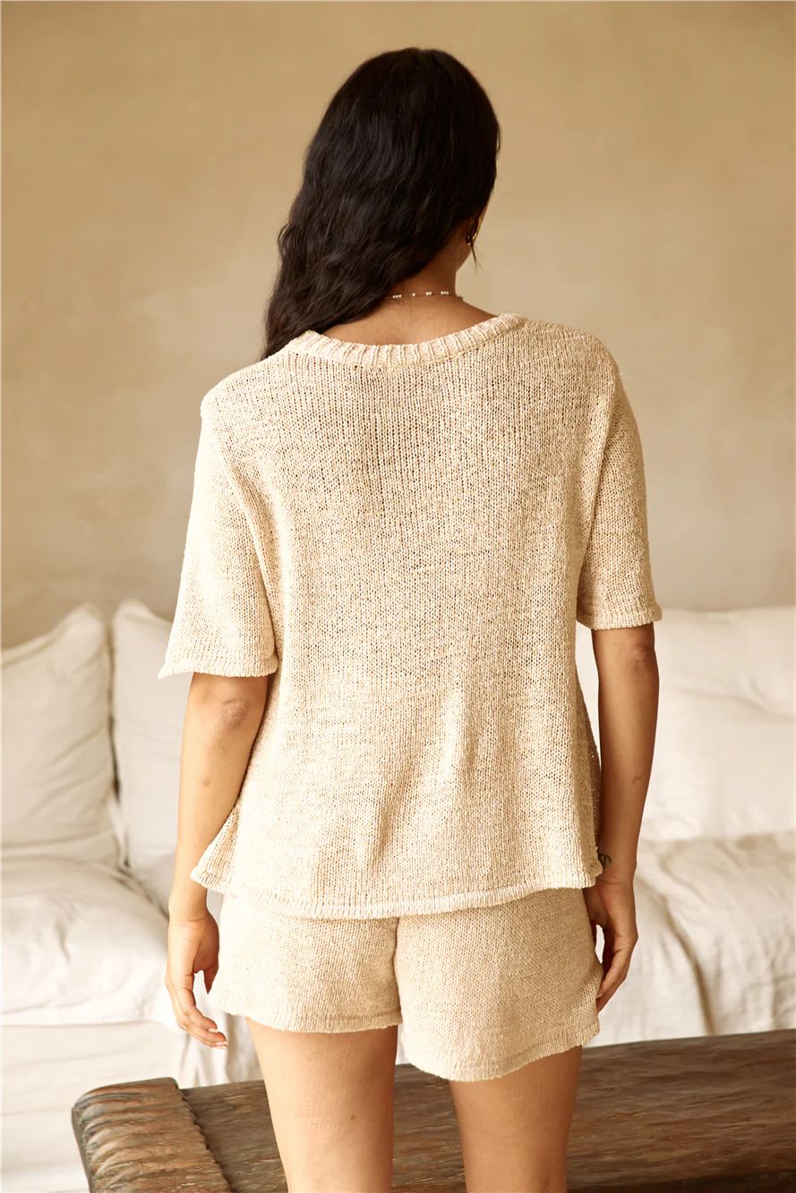 Breakfast In Bed Knit Set Beige