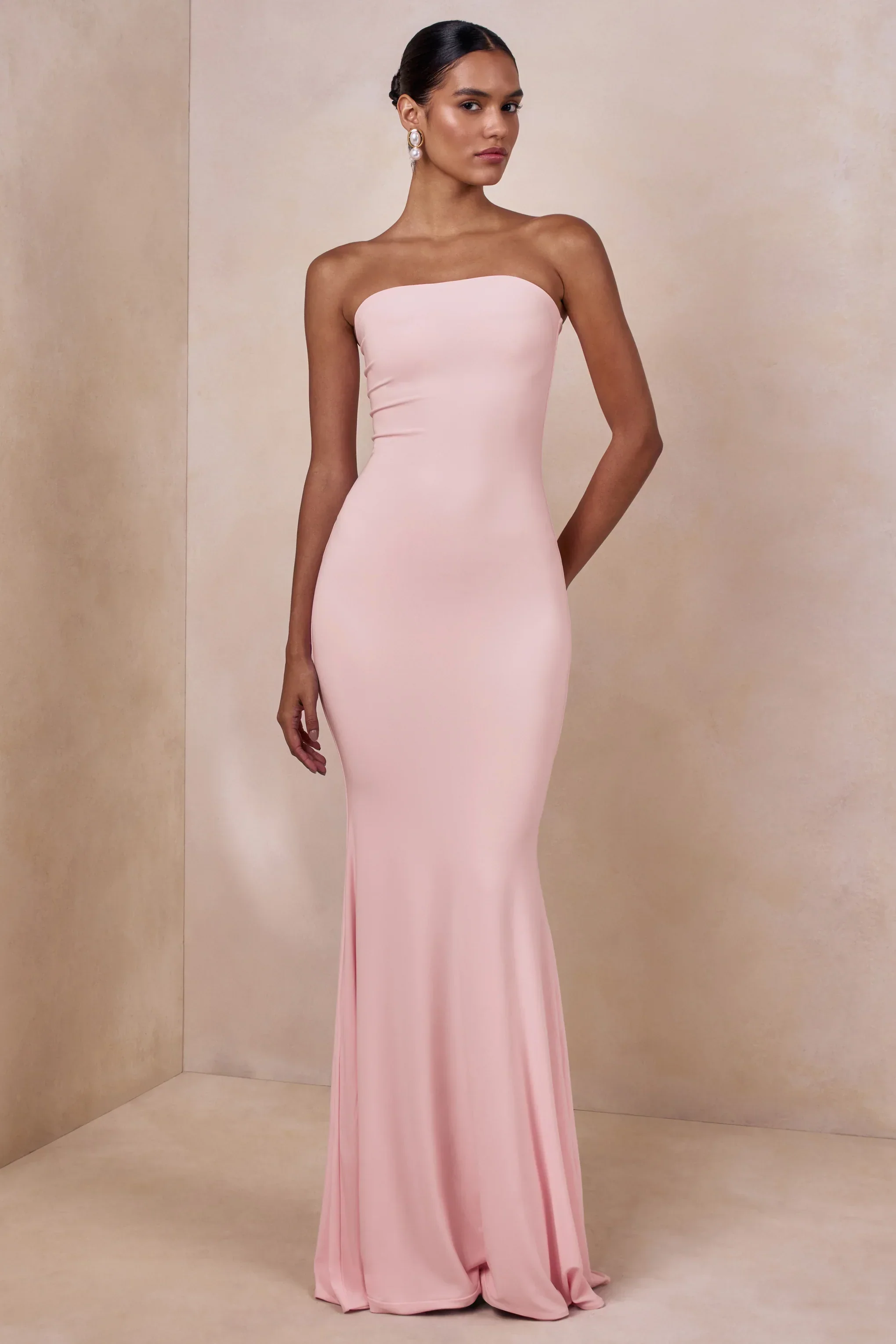 Ceremony | Pink Bandeau  Maxi Dress