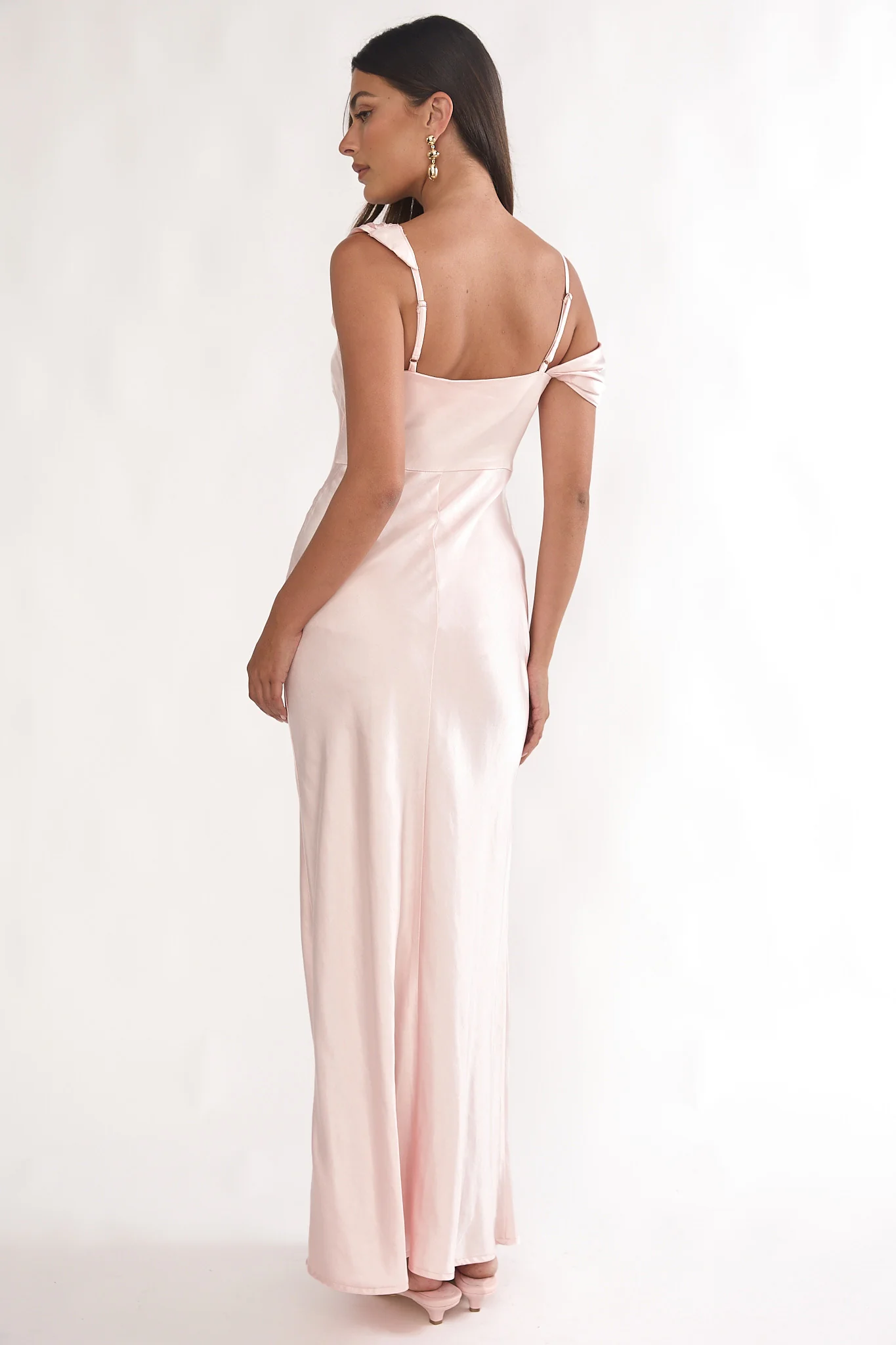 Emelle Asymmetric Neckline Maxi Dress Pink - luluinthesky