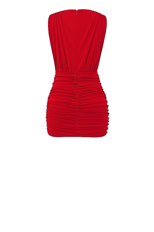 Cherry Gathered Mini Dress