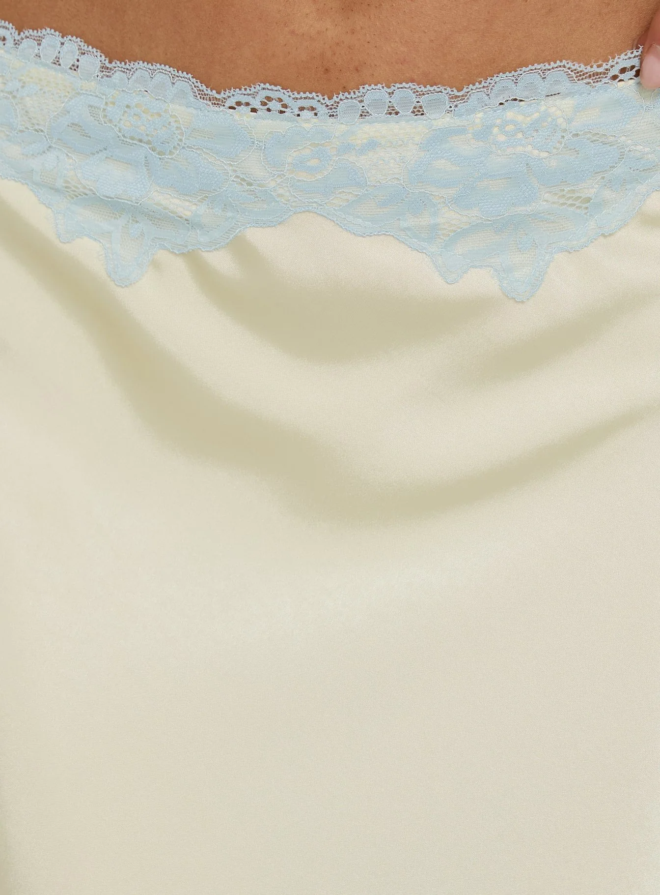 Jacilyn Lace Trim Midi Skirt Butter Yellow / Blue