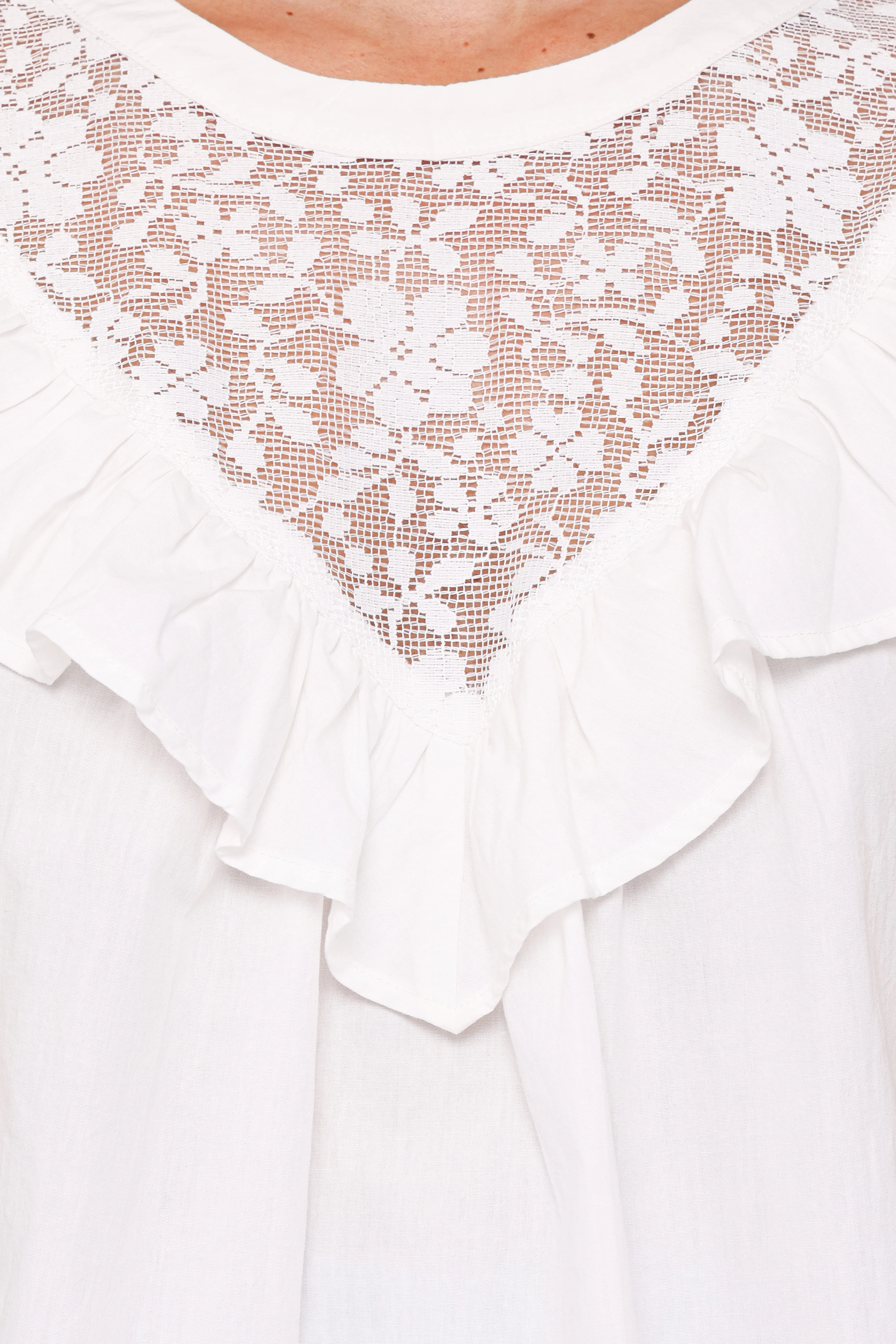 Kiran Ruffle Top - White