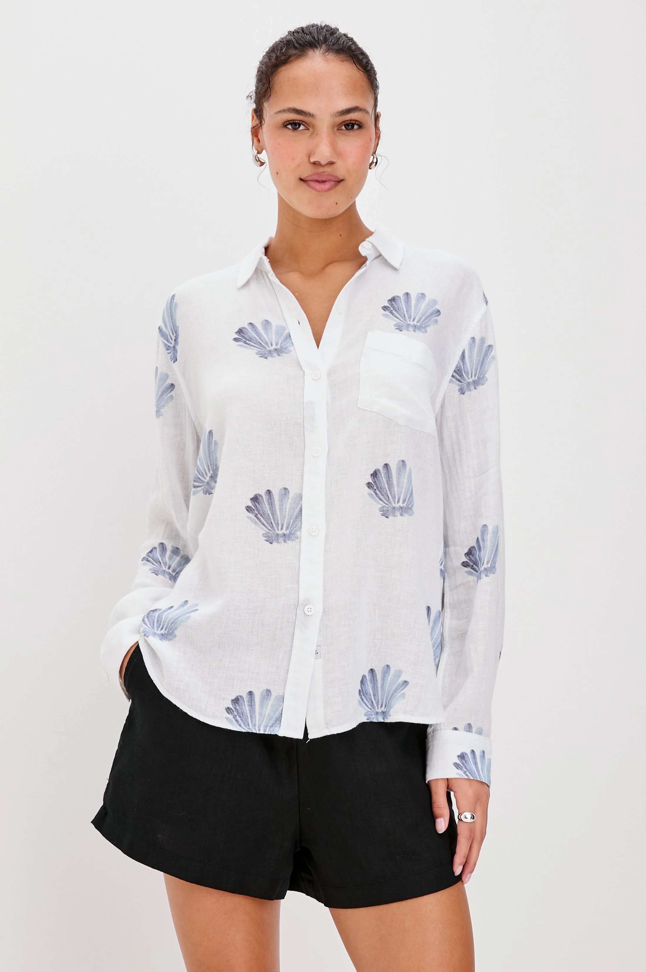 Charli Shirt - Blue Seashells