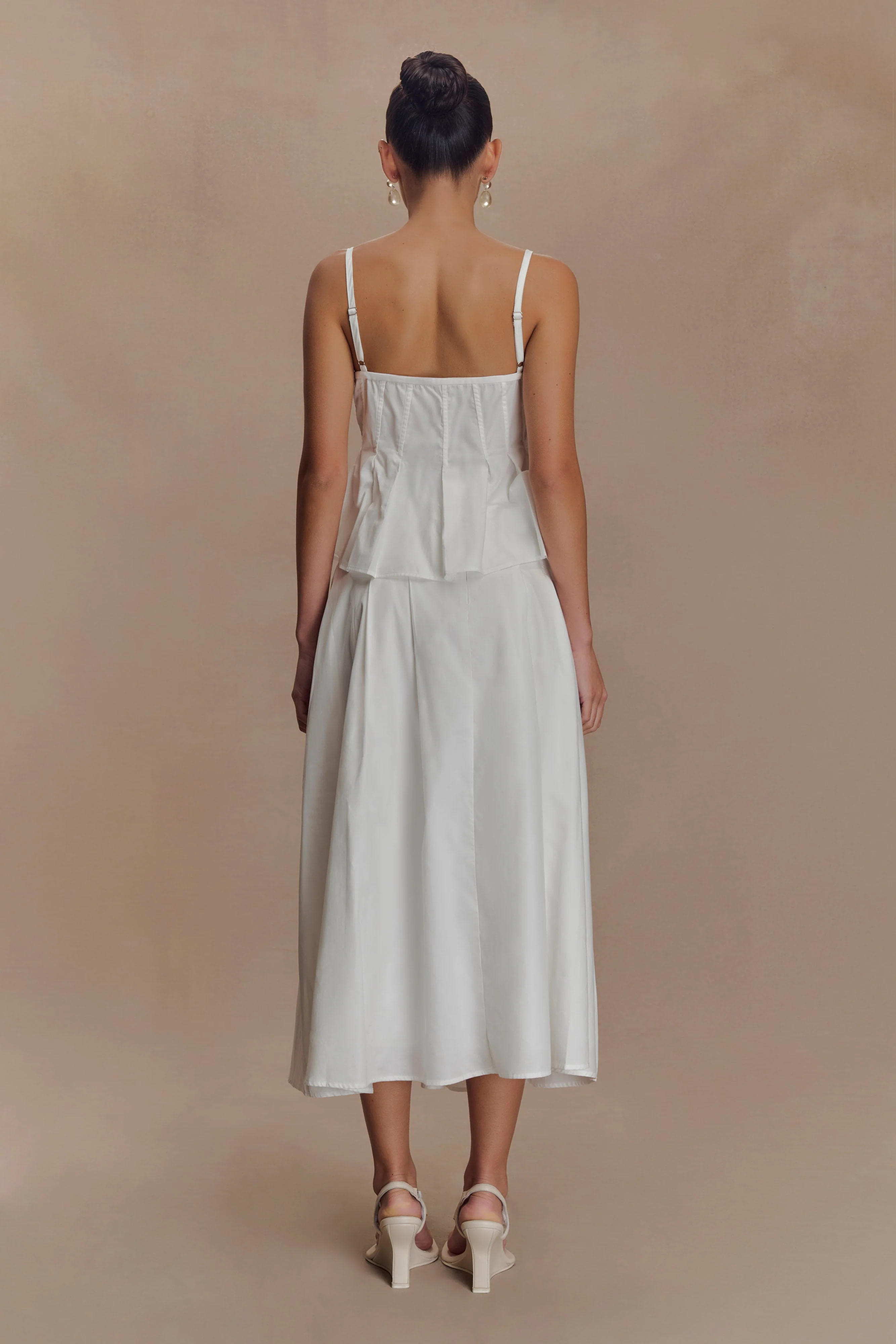 Mae A-Line Midi Skirt - White