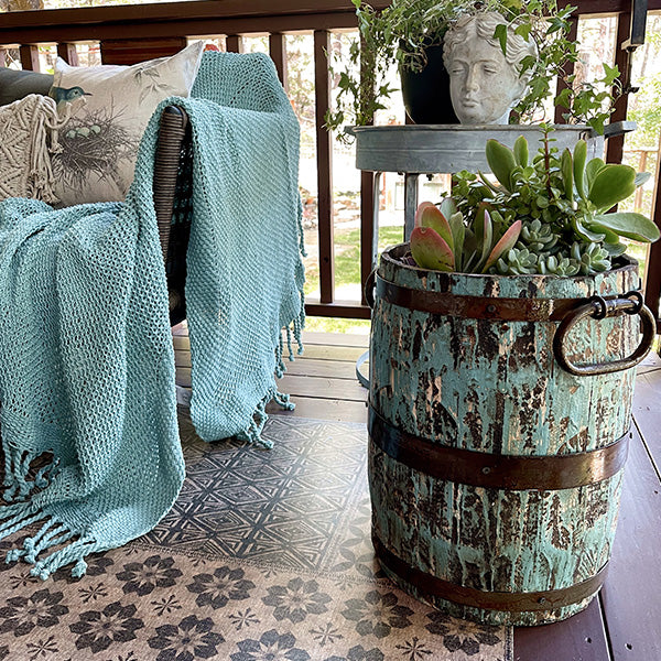 Huge Handmade Spanish Pine Wooden Bucket, Choose Your Color