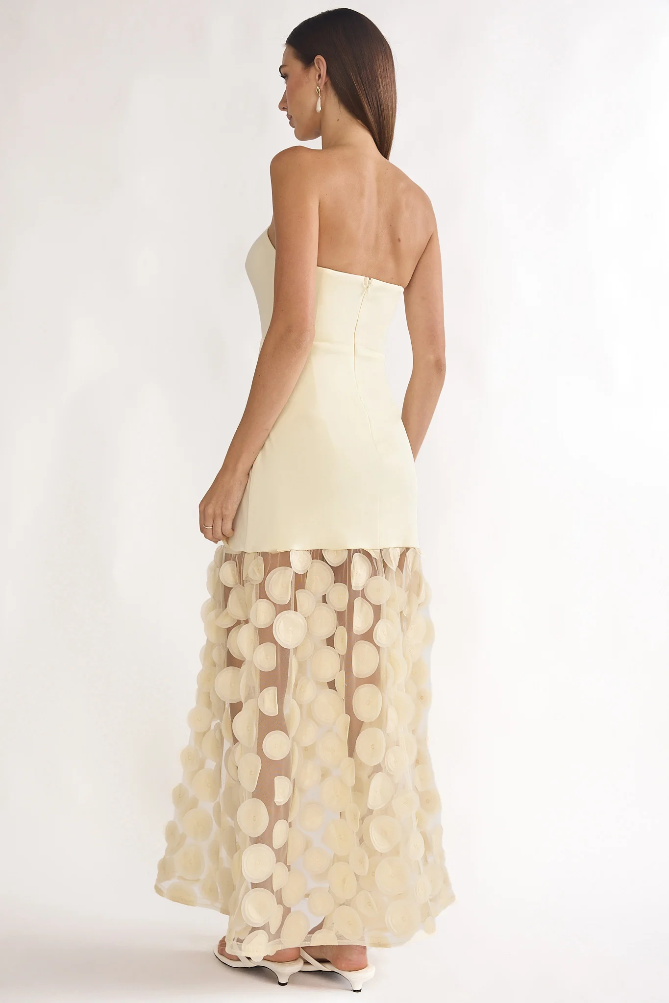 Divora Embellished Hem Maxi Dress Butter