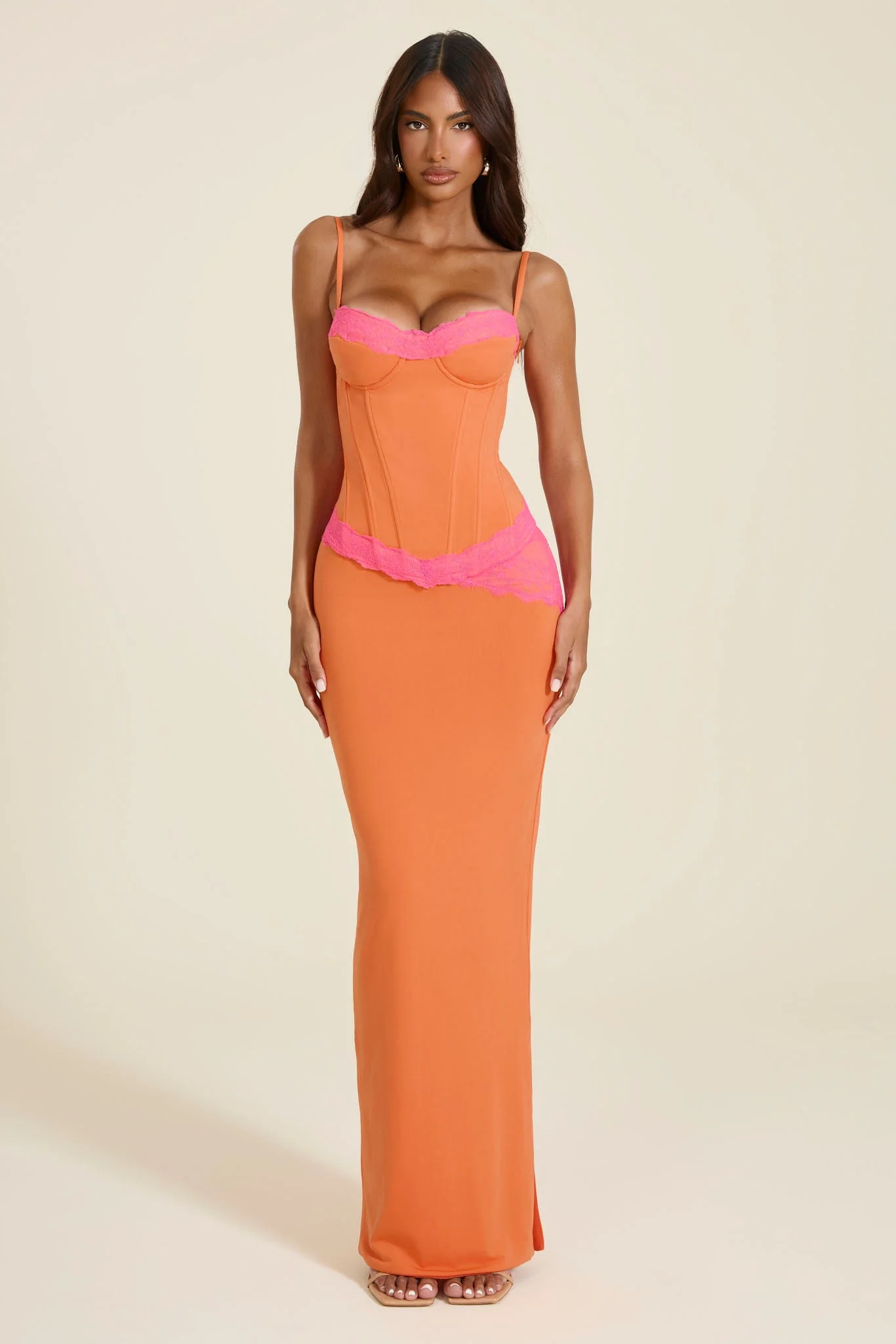 The Veda Corset Top in Orange