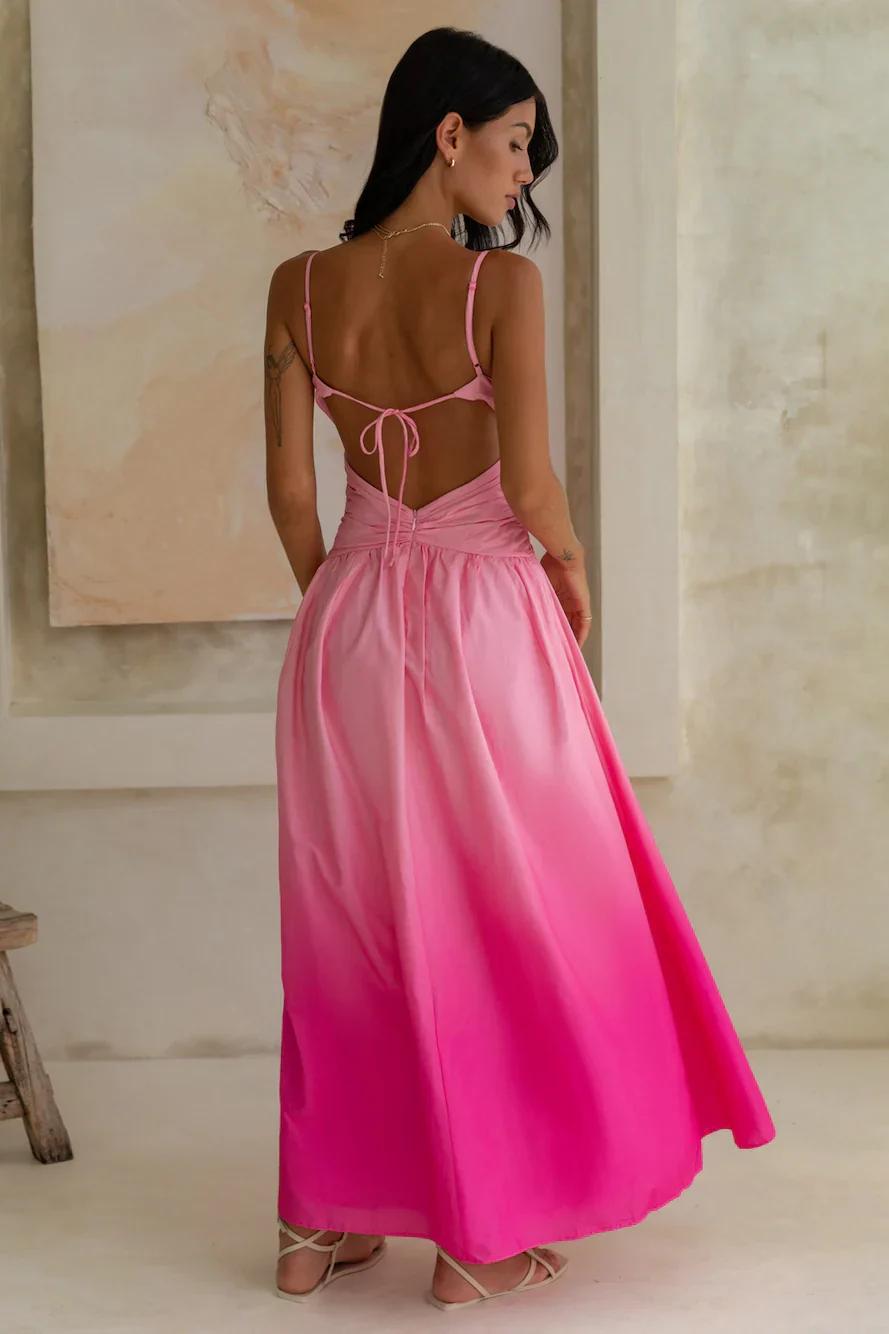 Caramel Latte Maxi Dress Pink