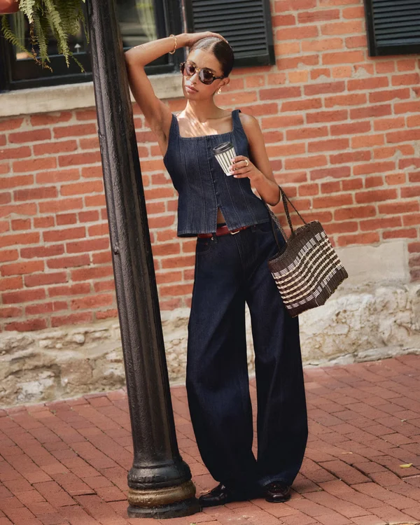 Drapey Rigid  High Rise Ultra Barrel Jean - Rinse