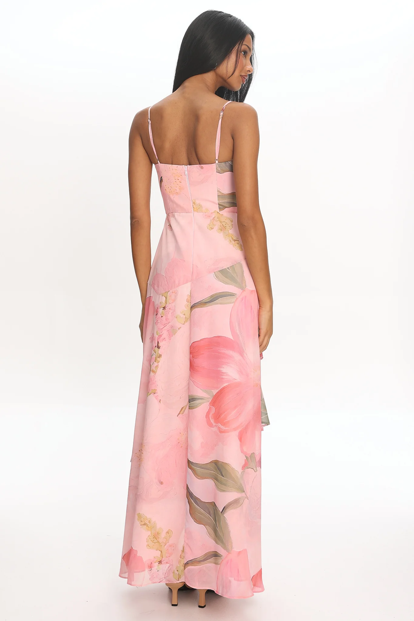 Botanical Bloom Tiered Maxi Dress Pink - luluinthesky