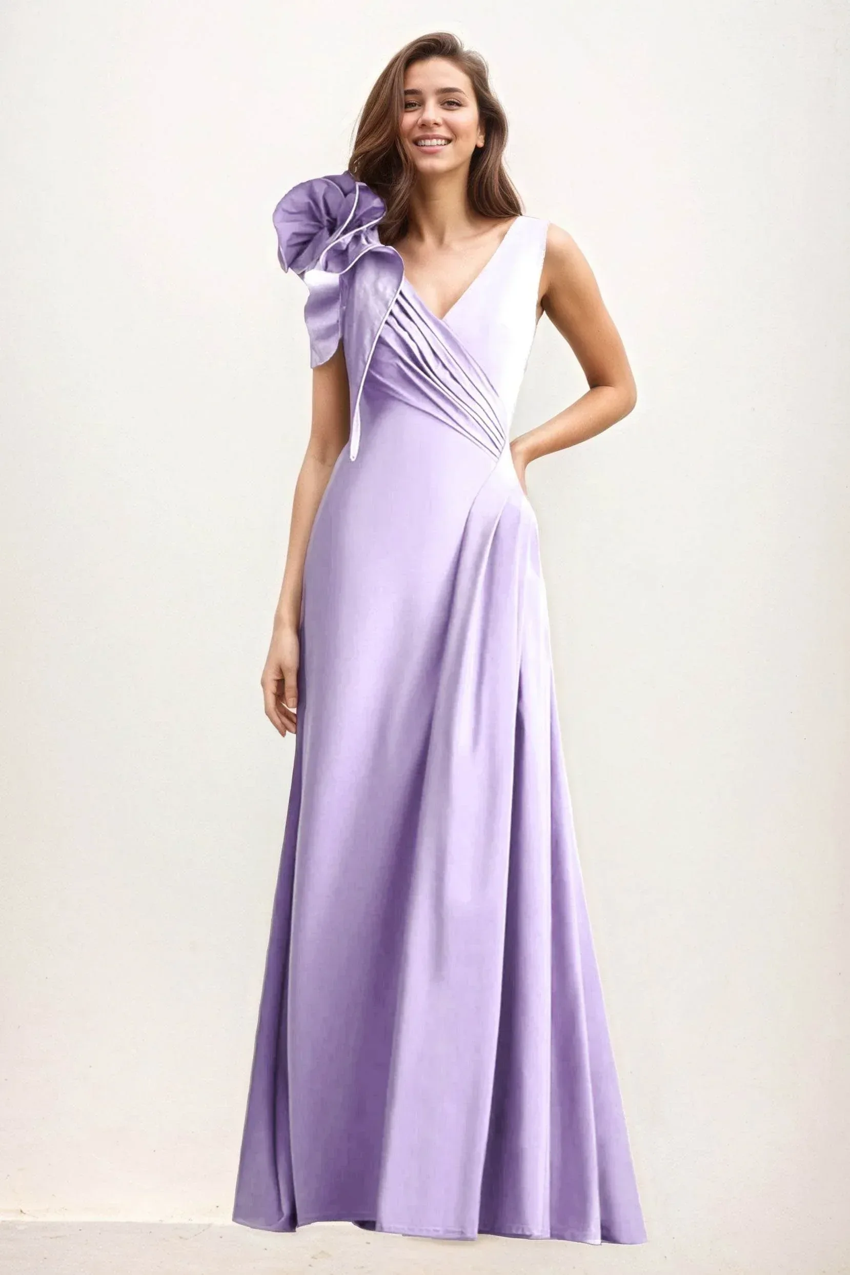 A-Line Maxi Elastic Cloth Wedding Guest Dress CG0275