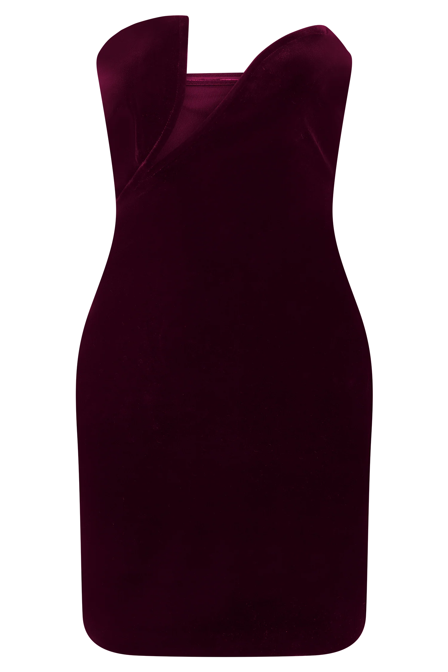 Paulina Velvet Strapless Mini Dress - Wine