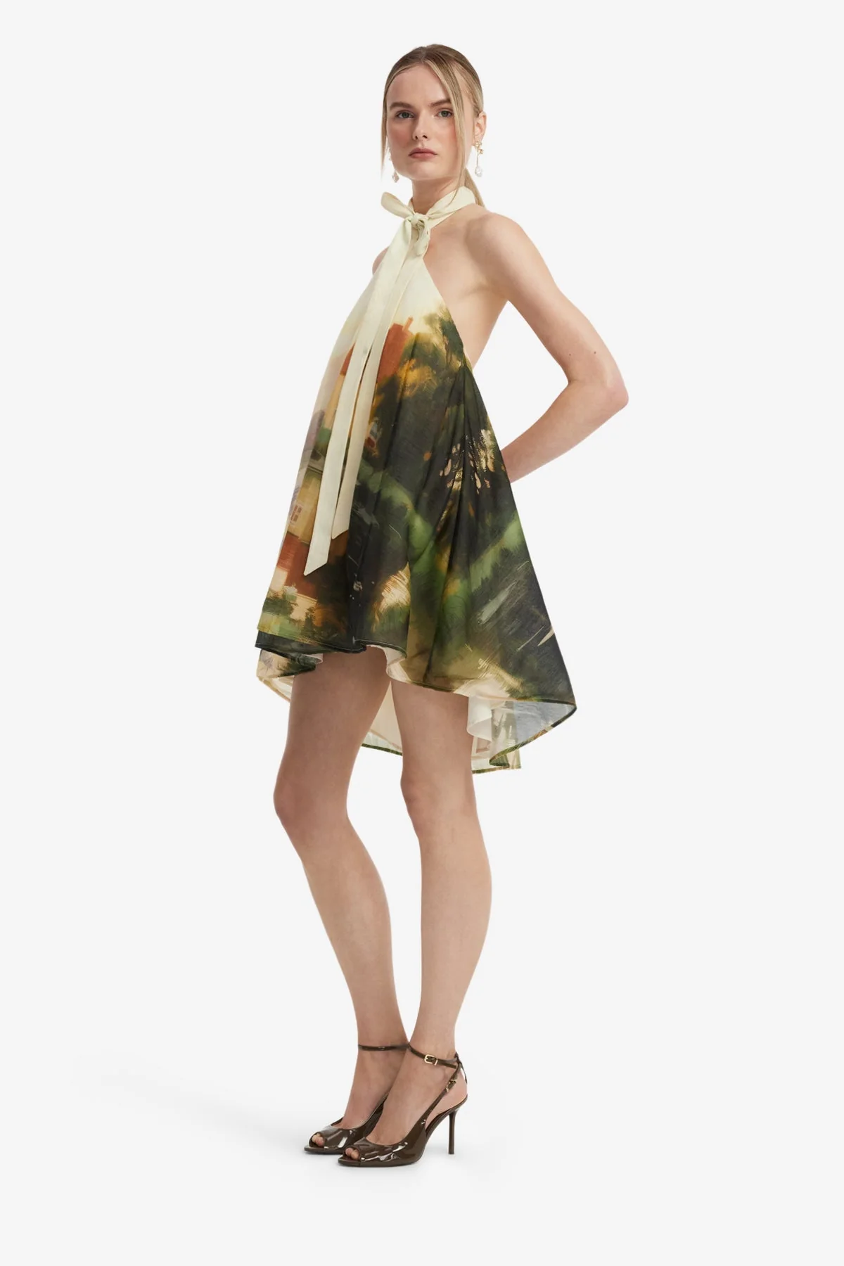 Eloise Halterneck Mini Dress - Serene Print