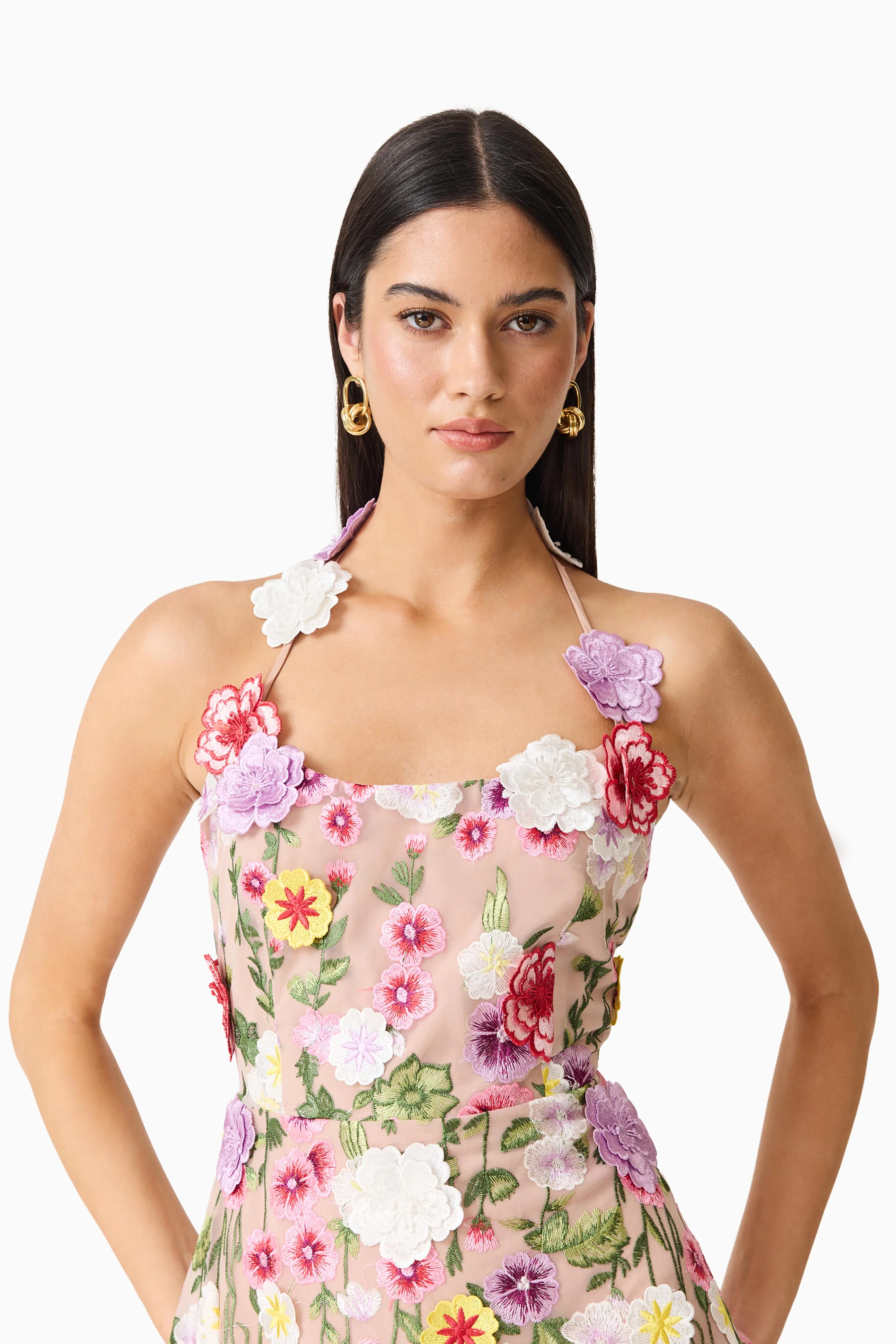 Neve A-Line Mini Dress in Pink Floral