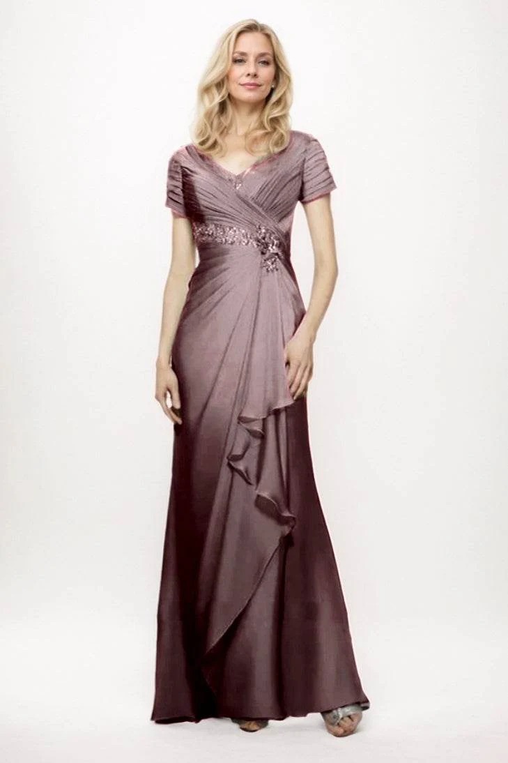Sheath-Column Maxi Chiffon Mother Of The Bride Dress CM0277