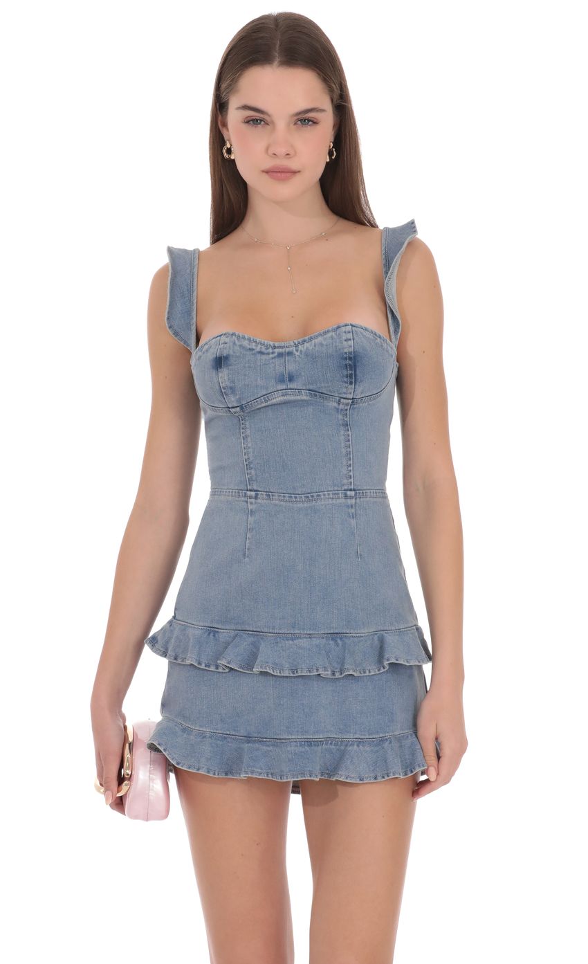 Solenne Denim Mini Dress