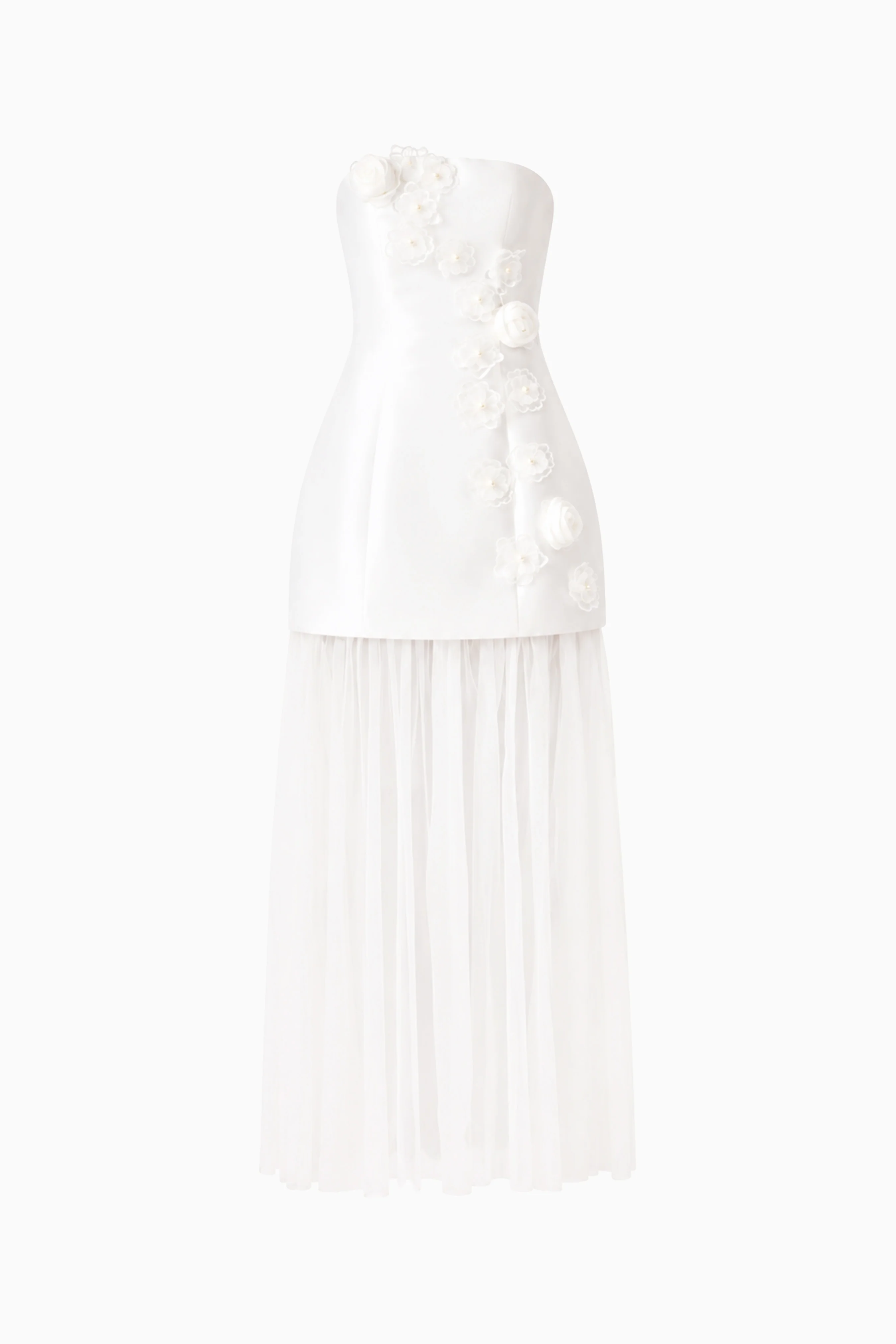 Oleander Strapless Maxi Dress In White