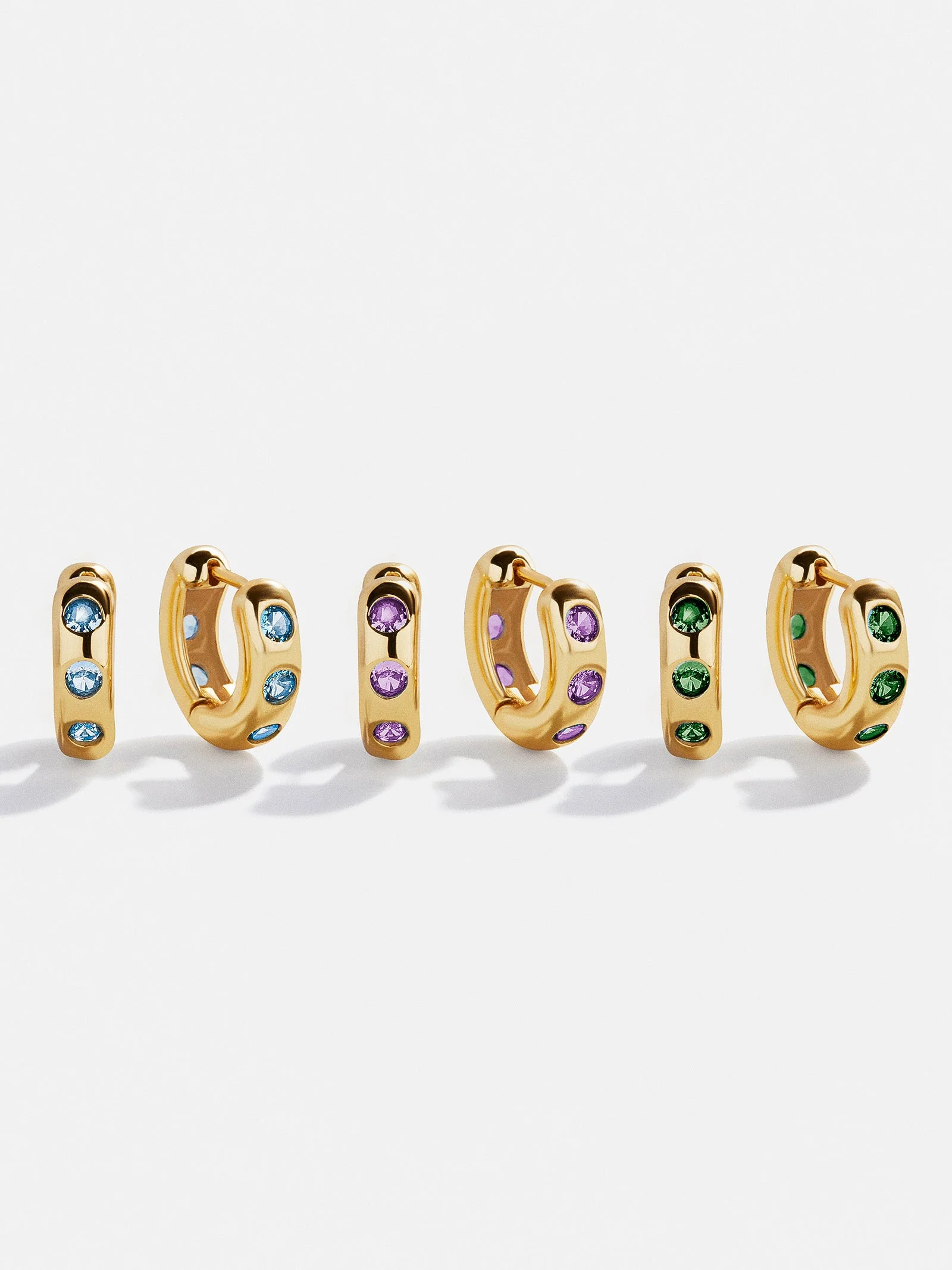 Sydney 18K Gold Plated Sterling Silver Birthstone Earrings - Rose