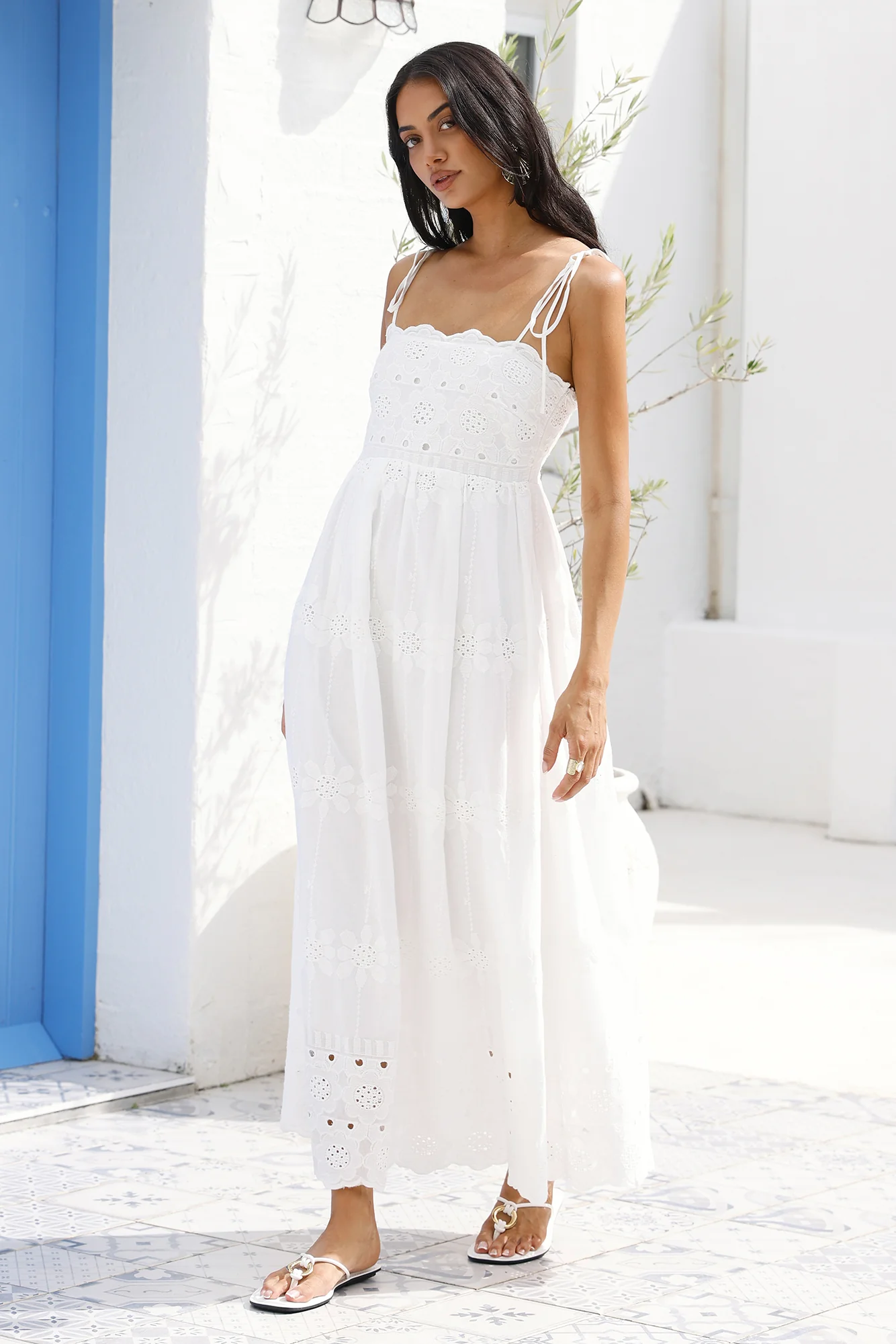 Whispers of Spring Maxi Dress White