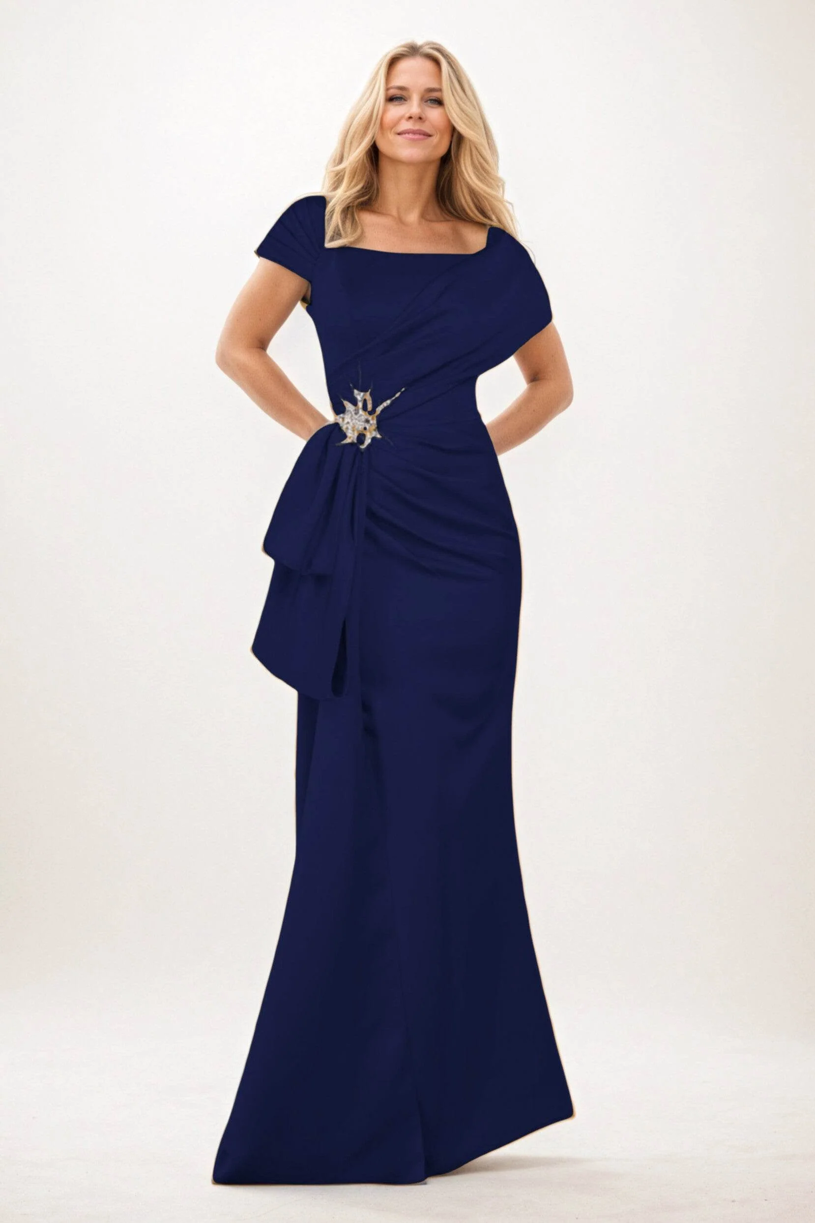 Trumpet-Mermaid Maxi Satin Mother of the Bride Dresses CM0385