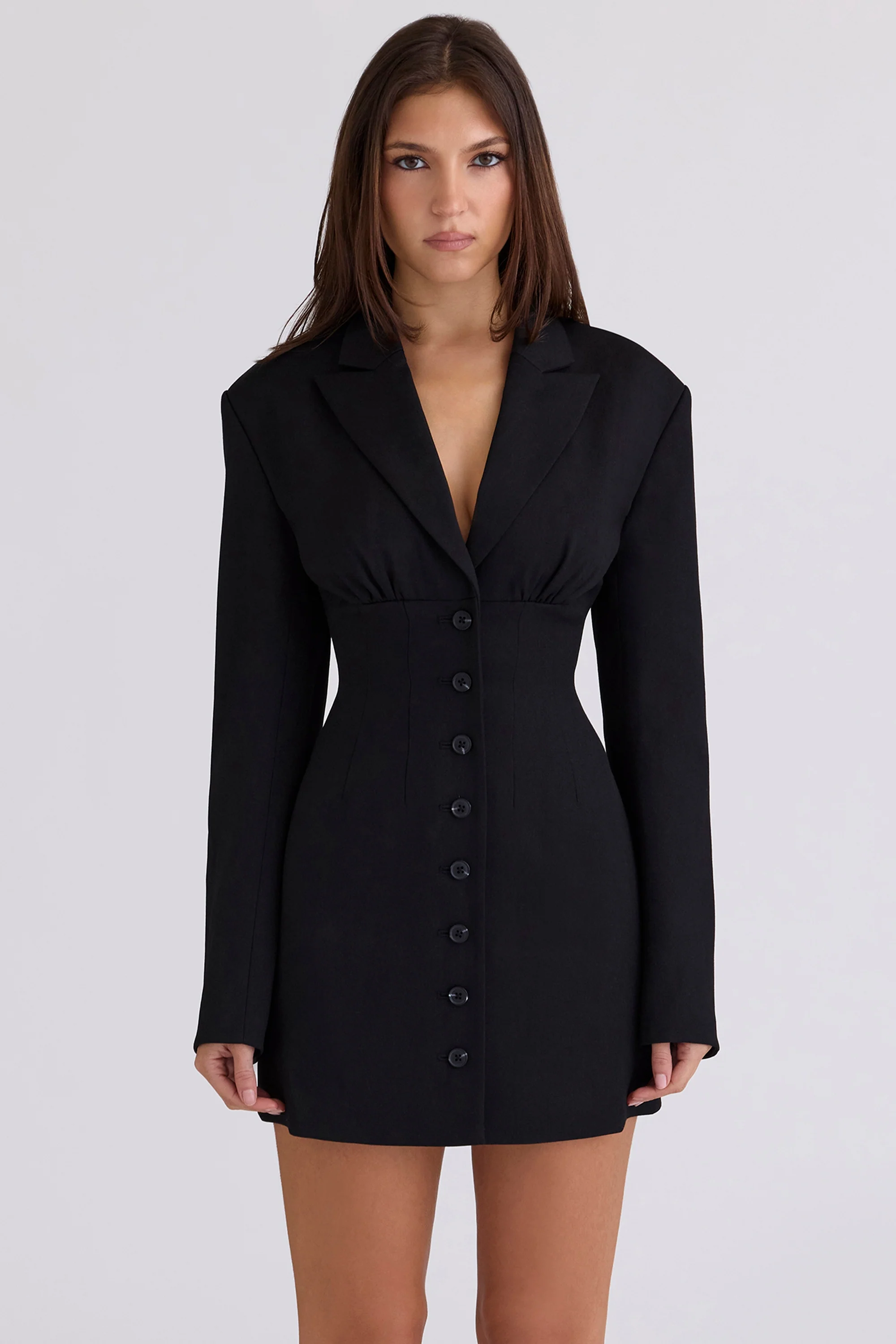 Black Hourglass Blazer Dress