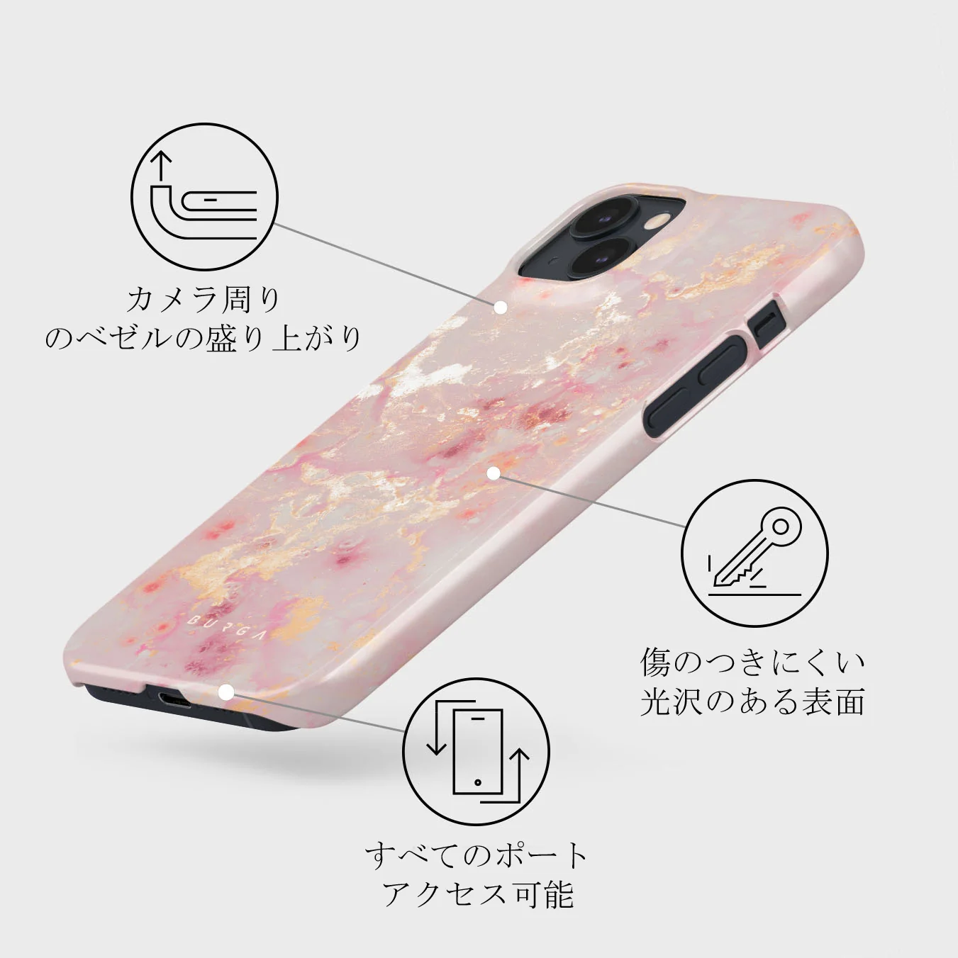 Golden Coral - Pink iPhone 13 Mini ケース