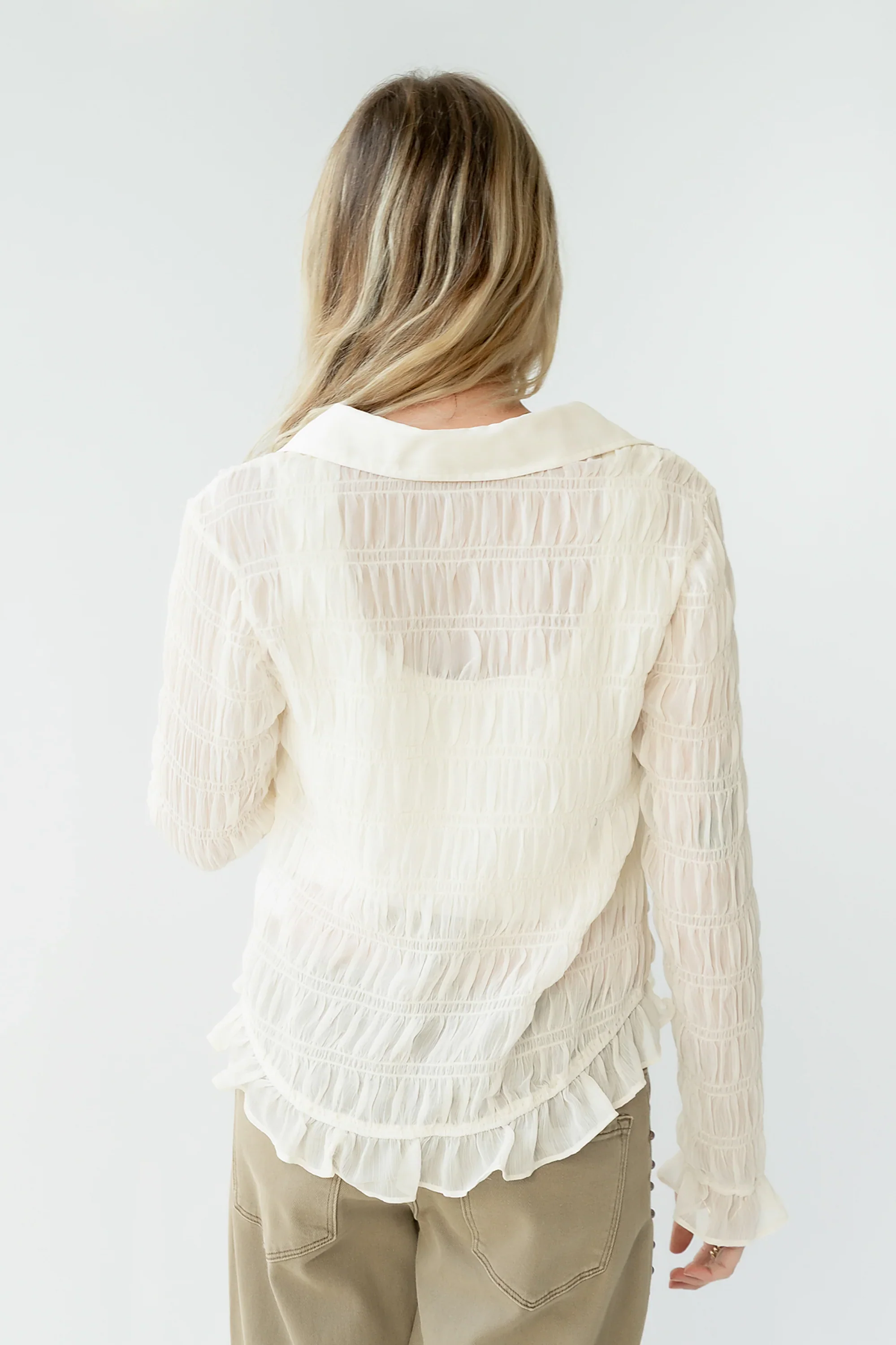 Nicola Sheer Blouse in Cream