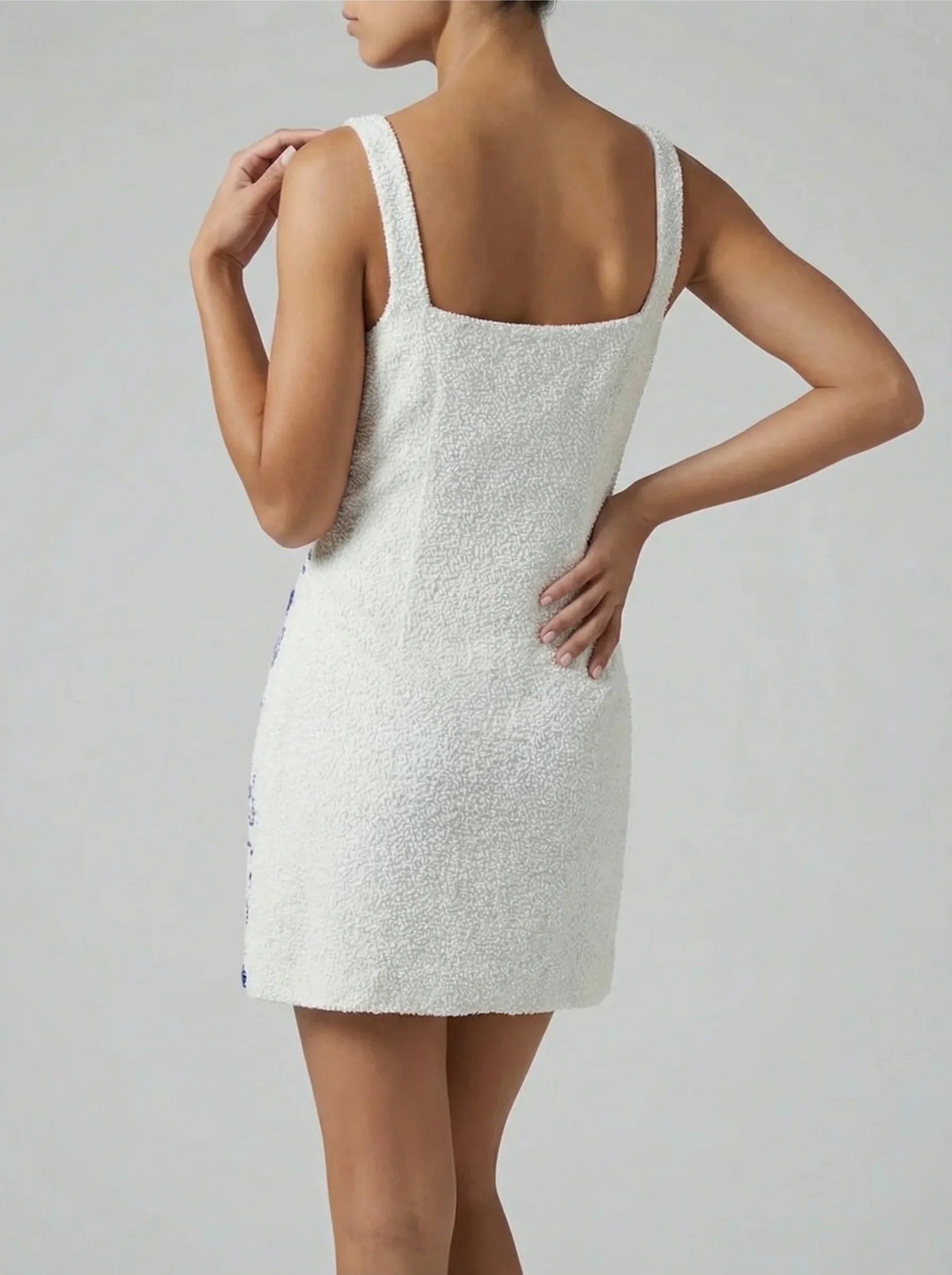 Arizona Beaded White Mini Dress