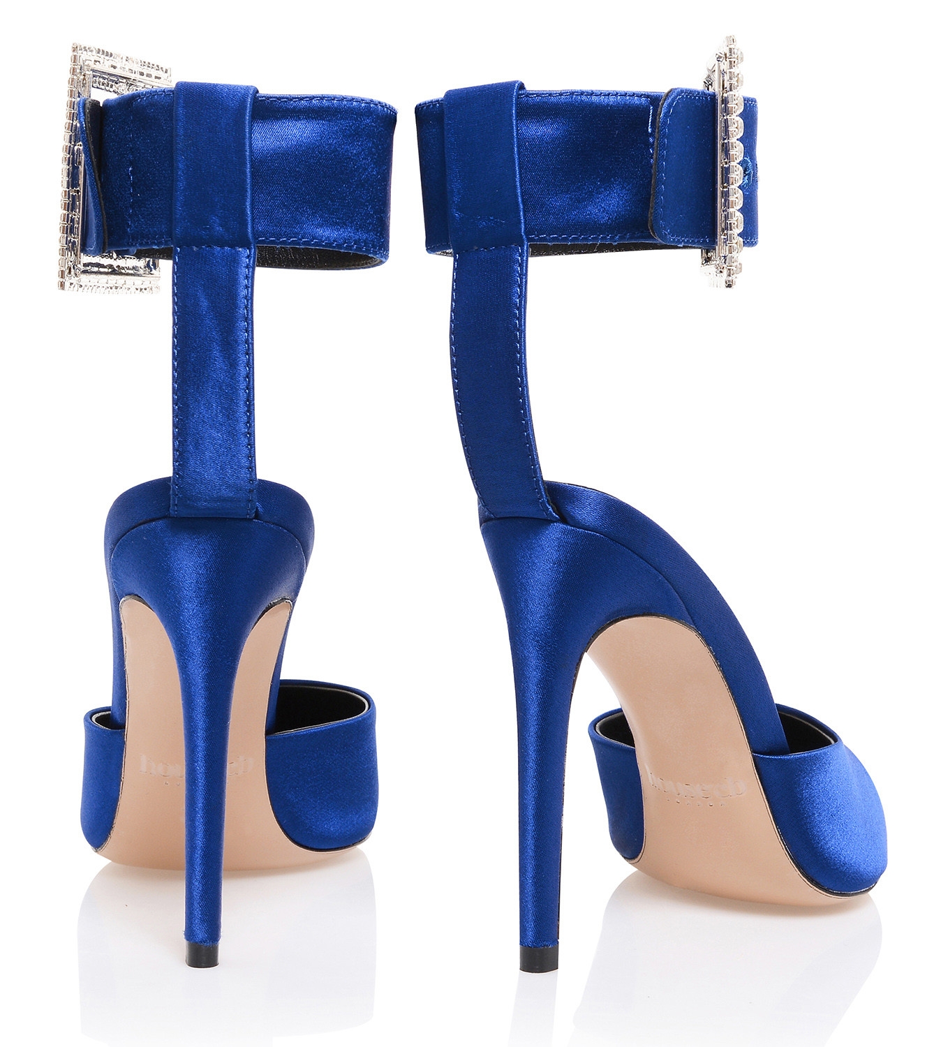Cobalt Blue Crystal Buckle Pumps
