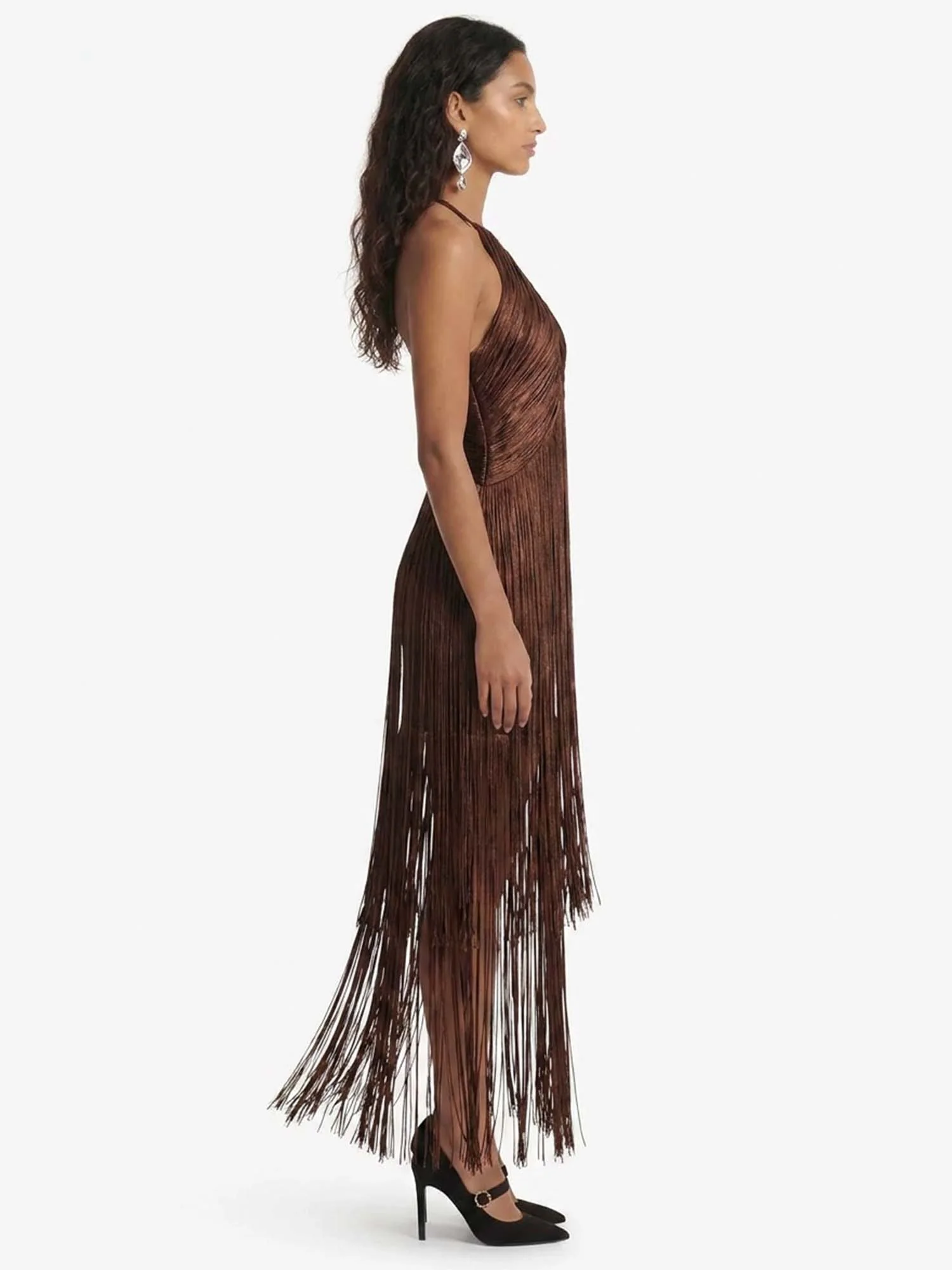 Fringe Cascade Midi Dress