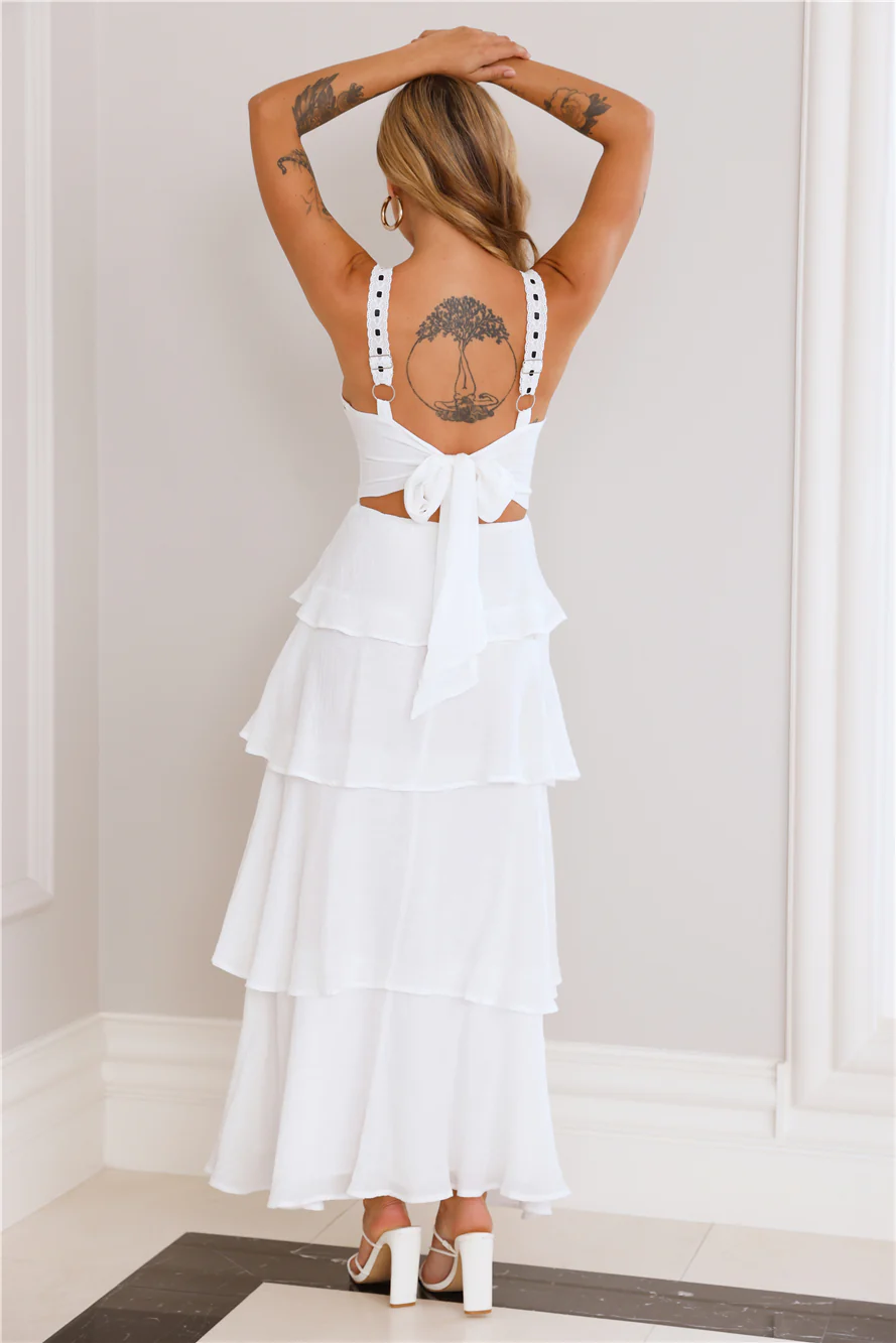 Ocean Spray Maxi Dress White - luluinthesky