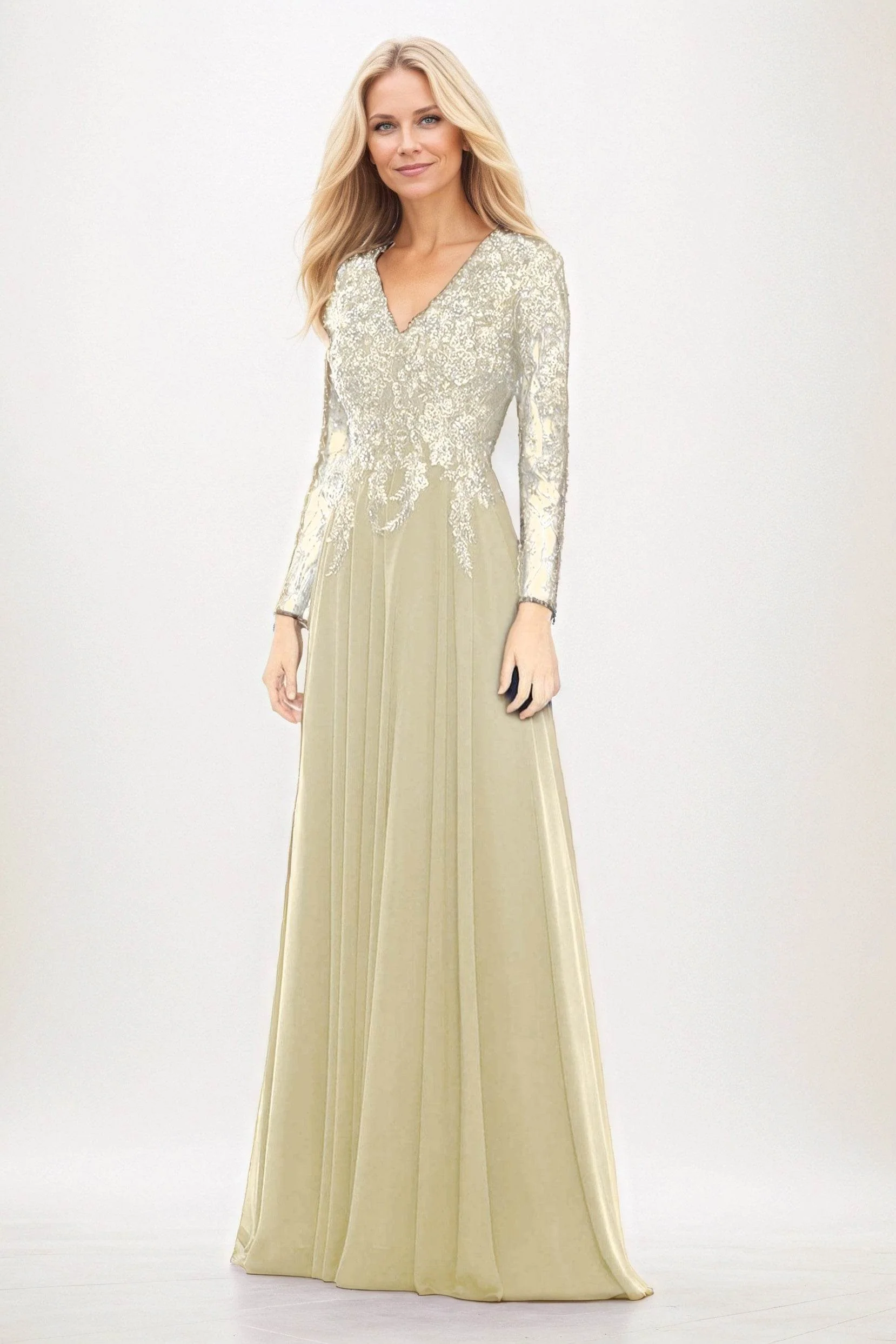 A-Line Maxi Chiffon Mother of the Bride Dresses CM0396