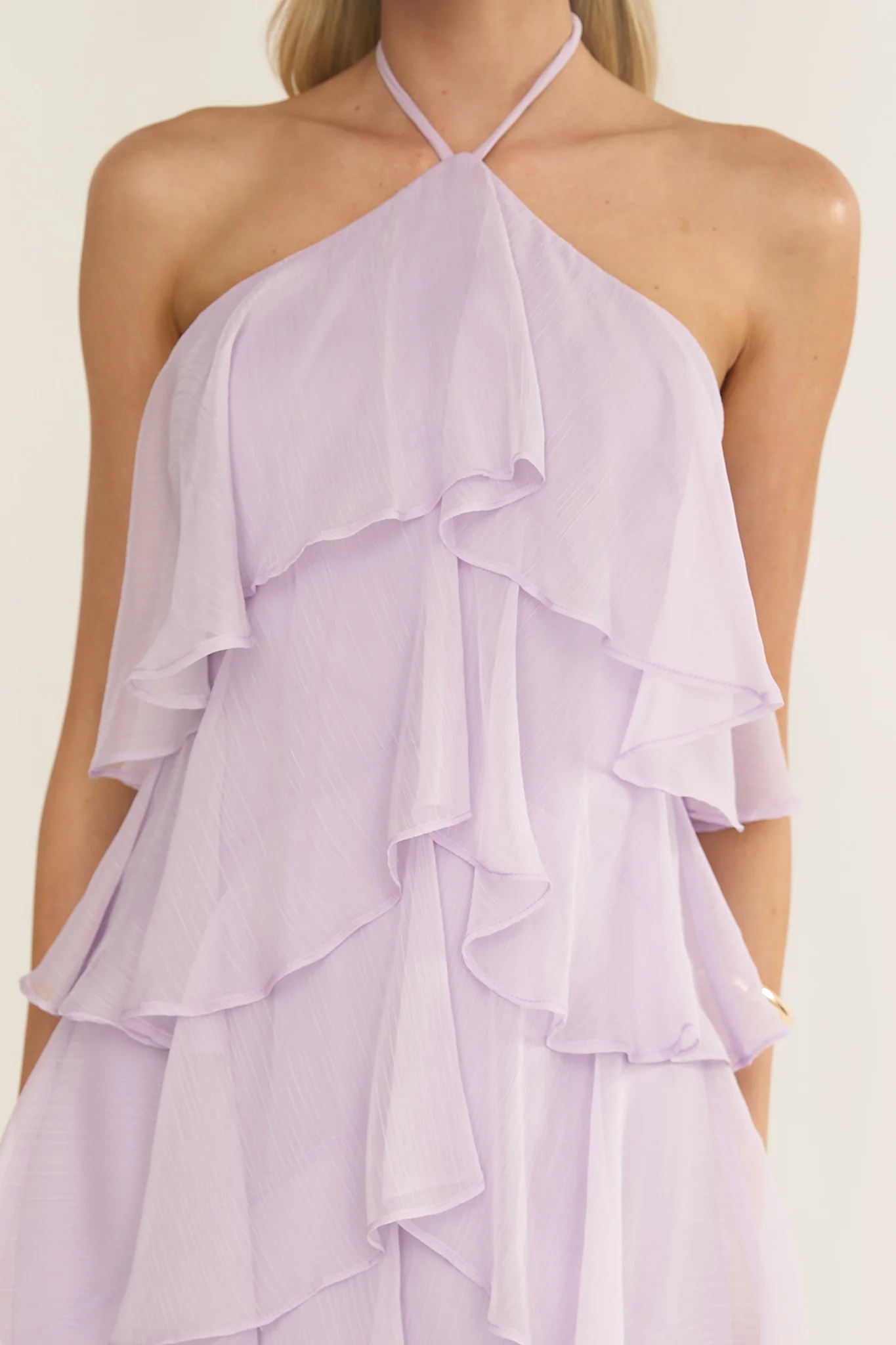 Darylyn Tiered Ruffle Maxi Dress Lilac