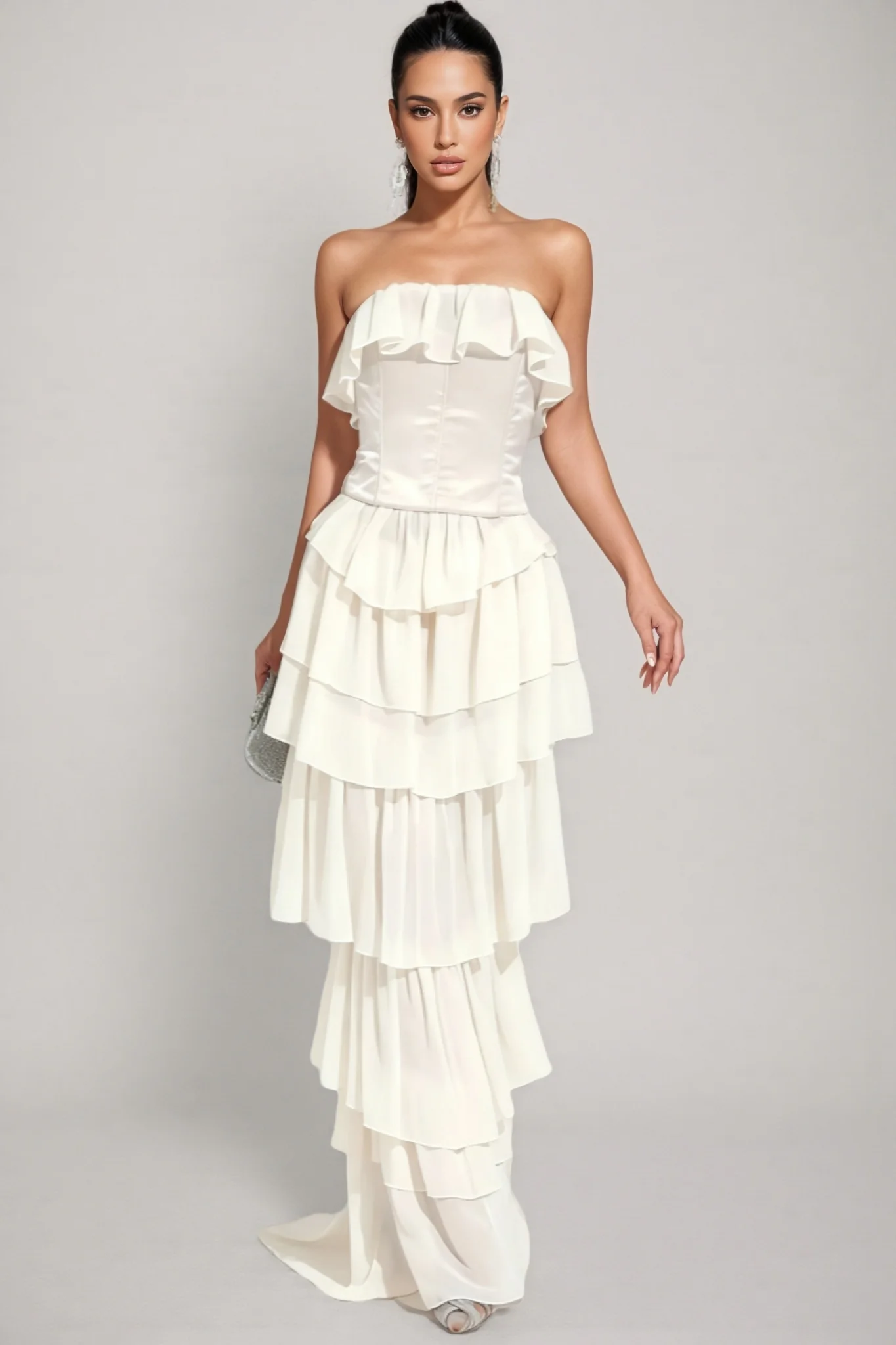 Mirae Apricot Off Shoulder Maxi Dress