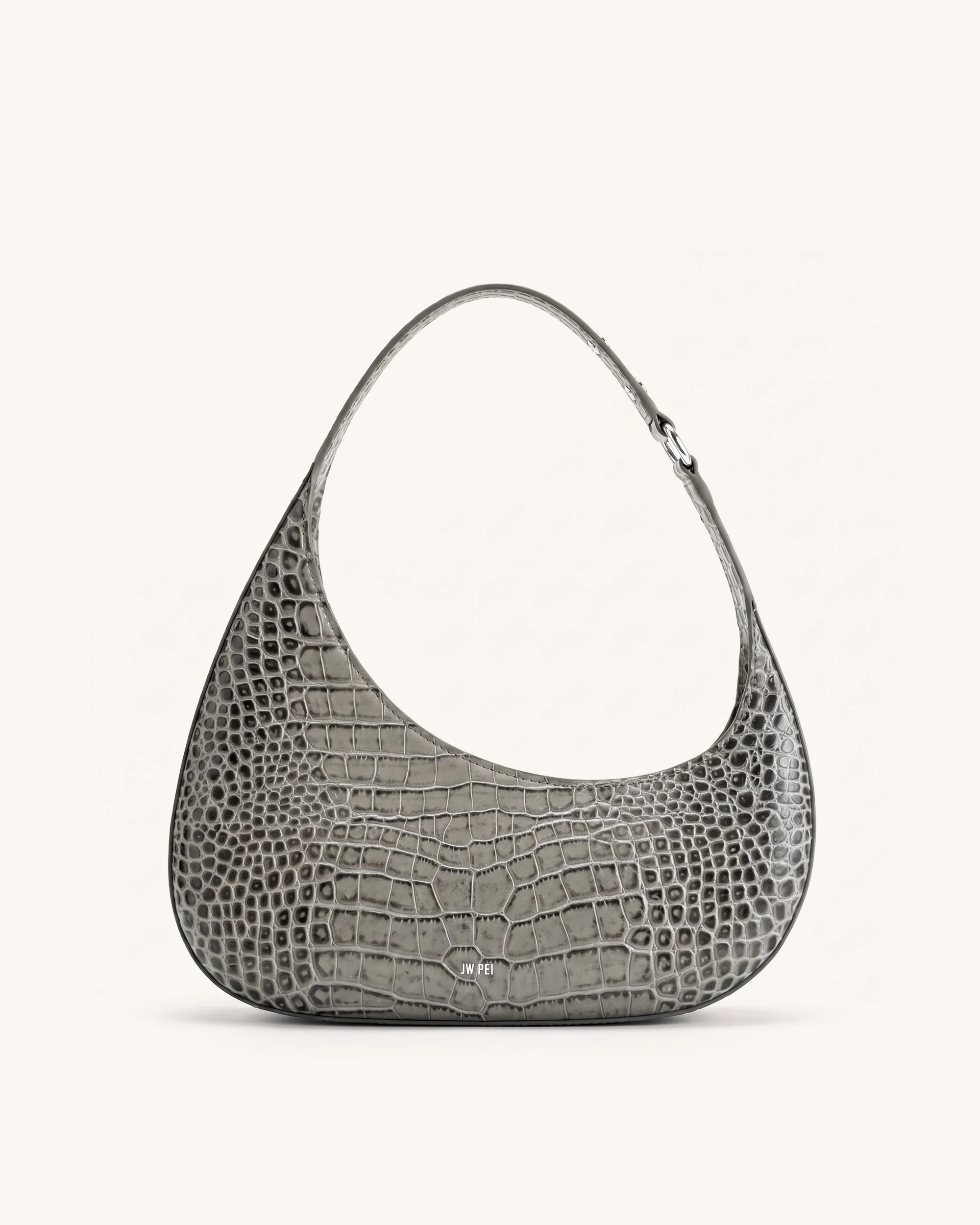 Harlee Shoulder Bag - Light Grey Croc