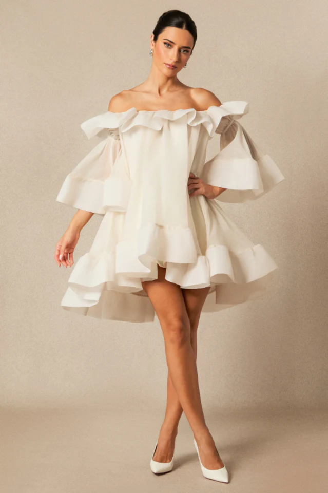 Jessica Off Shoulder Ruffle Mini Dress