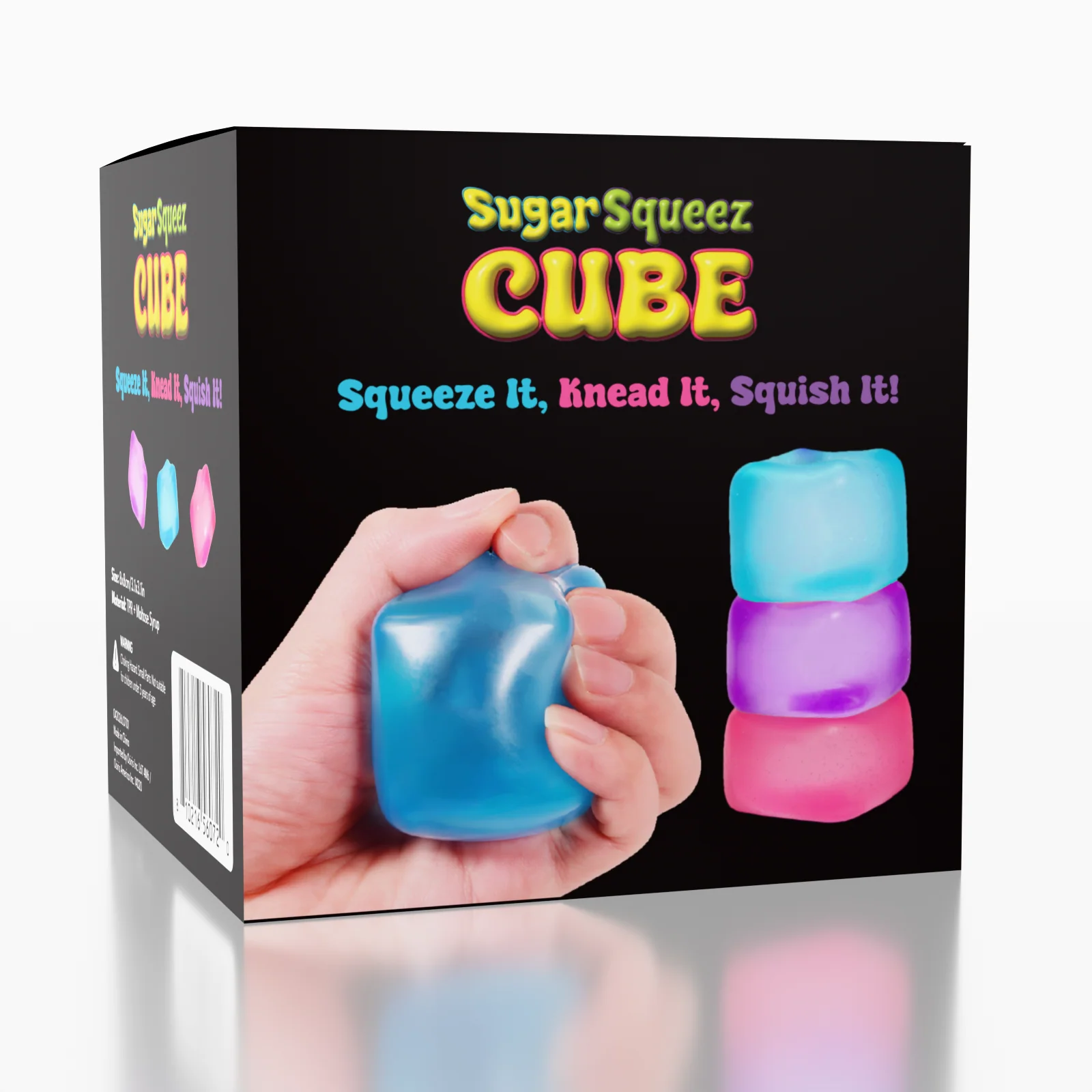 SugarSqueez Cube Mini Size Squishies® Fidget Sugar Stress Ball (1pc) Color Ships Assorted