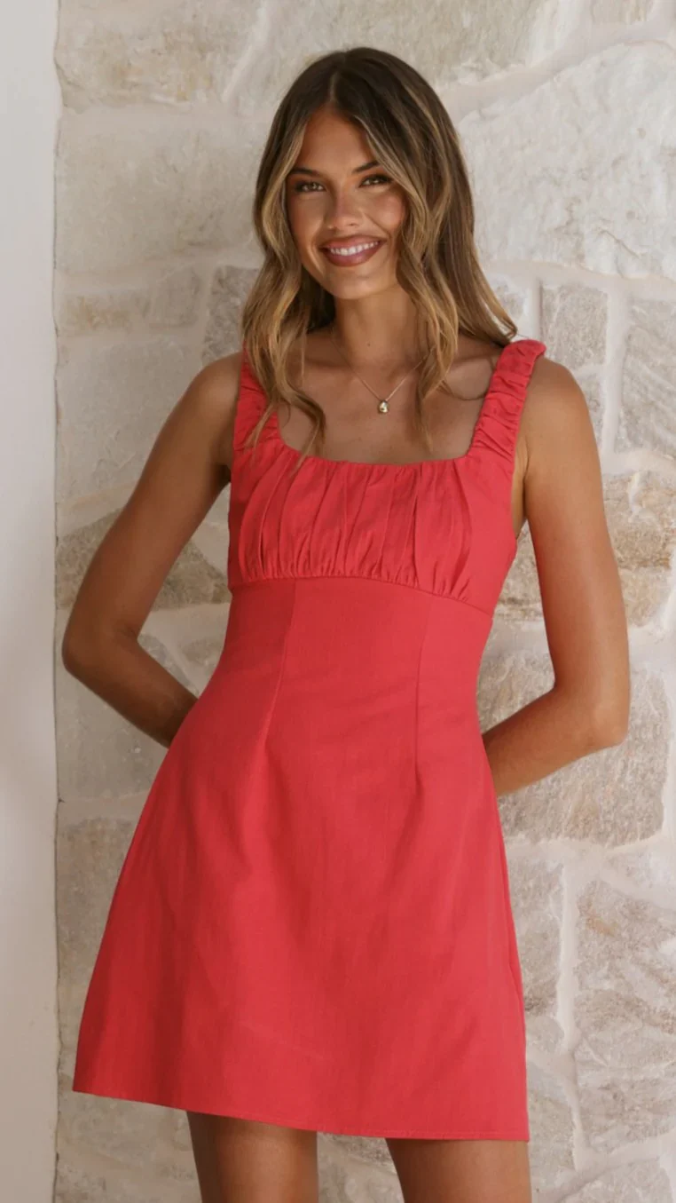 Adley Mini Dress - Red