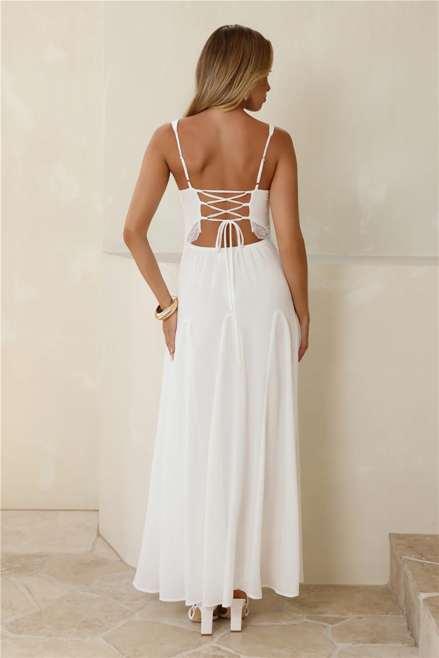 Salted Glow Maxi Dress White - luluinthesky